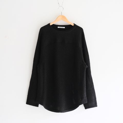 SWITCHING FOOTBALL MOHAIR KNIT TEE ‐Mesh crochet‐ / ニット / フットボールシャツ / モヘア / Black