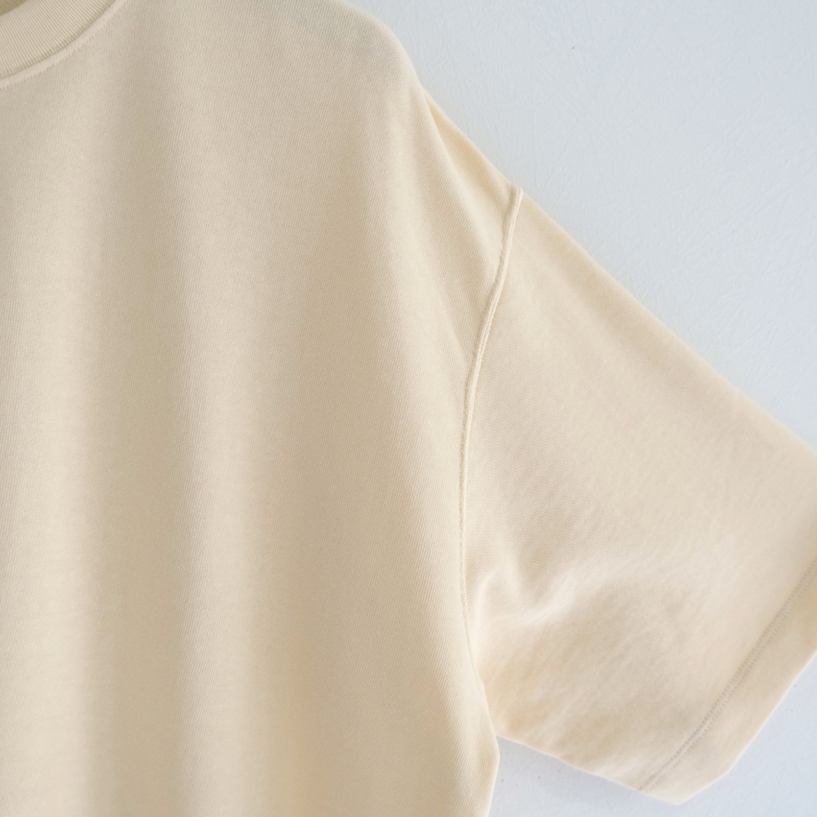 SOFT DRY SHORT LOOP TERRY SWEAT TEE （YELLOW BEIGE）