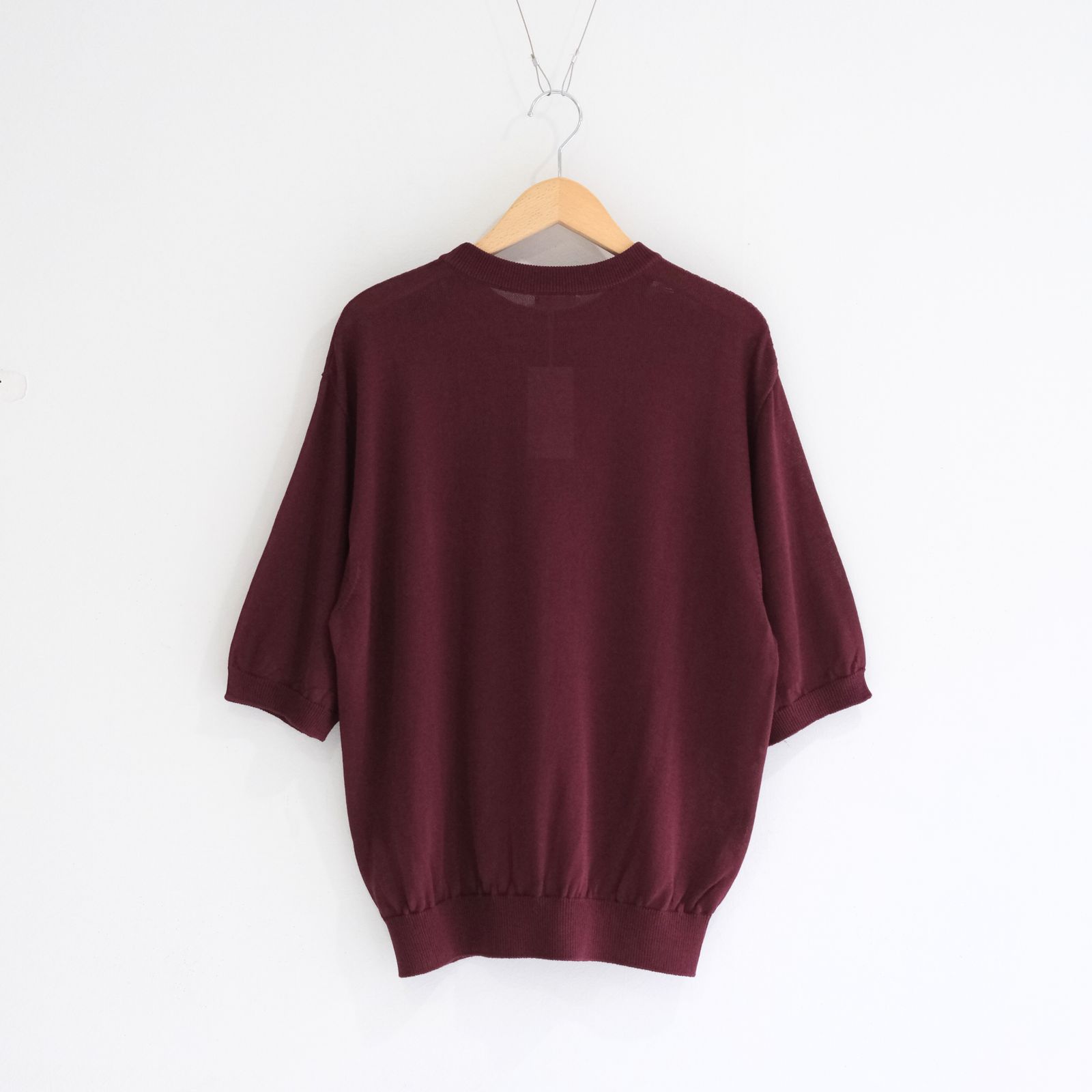 Wide knit T-Shirt / ワイド ニット Tシャツ（Burgundy）