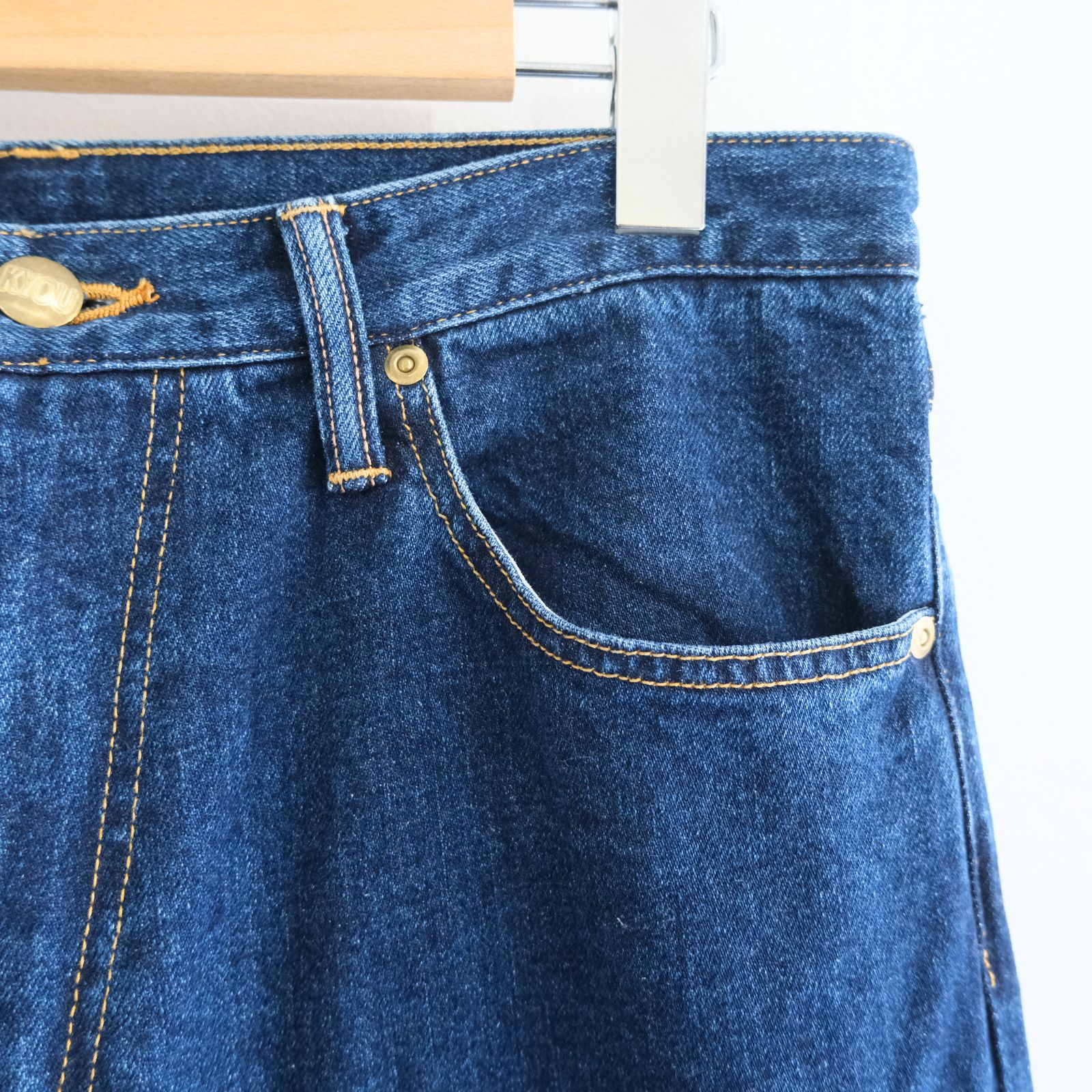 "JUDE II" LEATHER New Standard Straight by 12oz Denim（BLUE）