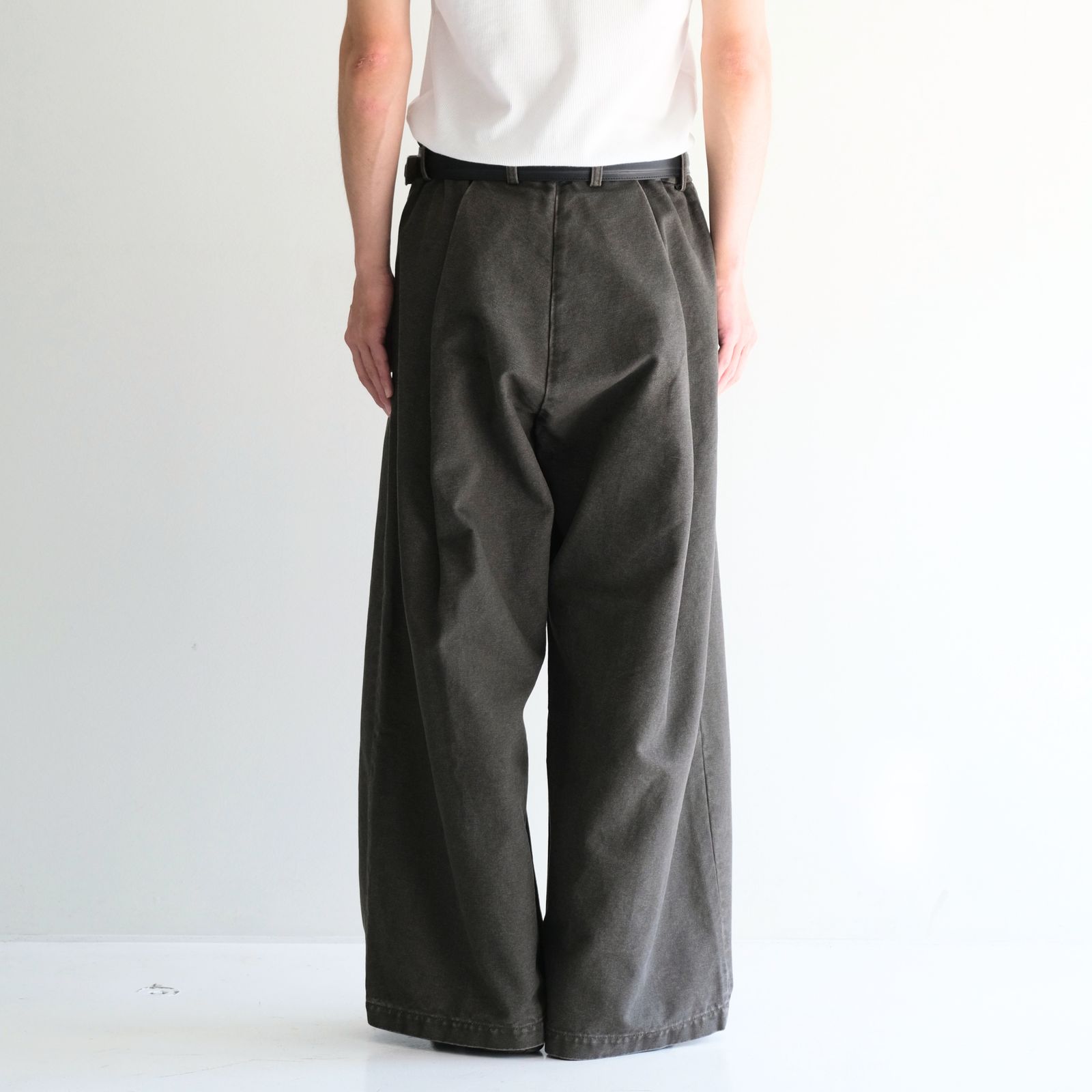 【残り1点】MERELY WASHED CANVAS FLARED PANTS（VINTAGE CAMEL）