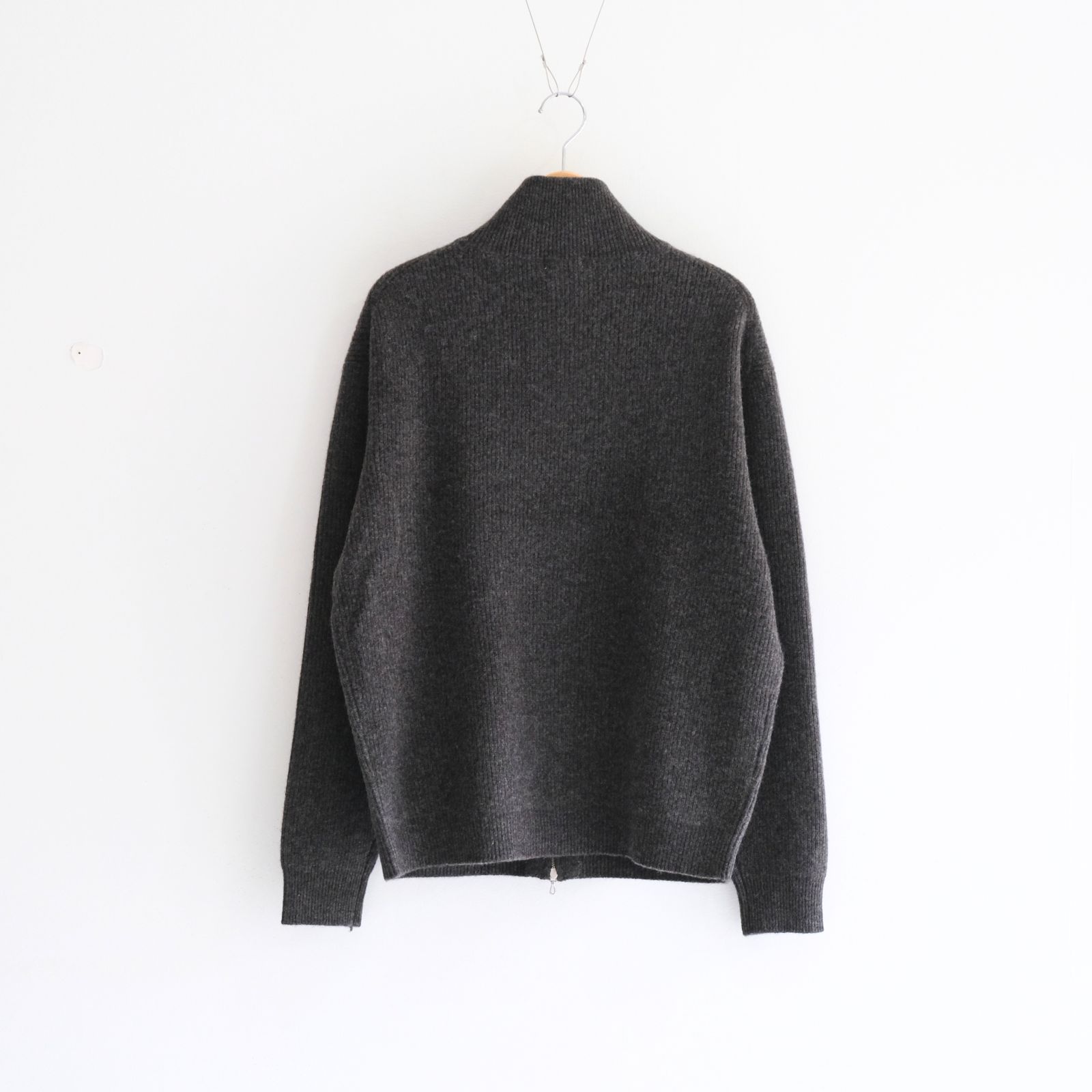 YAK / WOOL RIB DRIVERS KNIT（C.GREY）