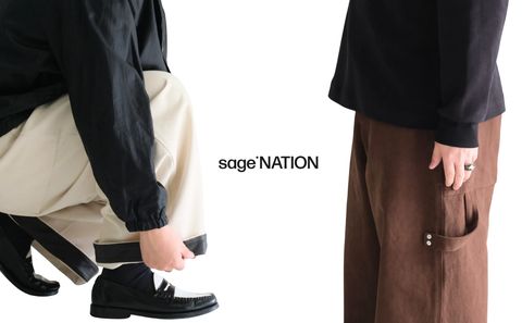 【SAGE NATION / セイジネーション】キャンバス地 × レザー 圧巻の存在感。（PAINTER TROUSER）