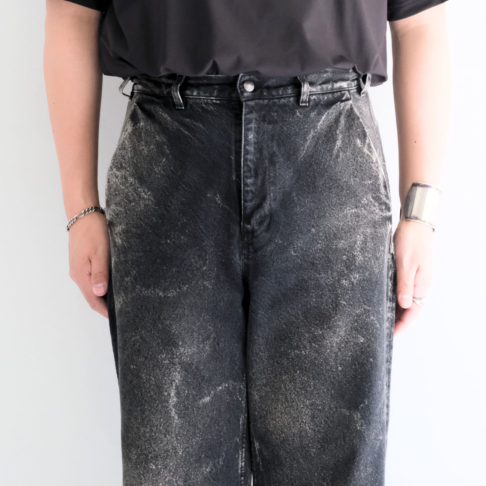 CHEMICAL WASH DENIM PANTS / ケミカルウォッシュデニムパンツ（BLACK）