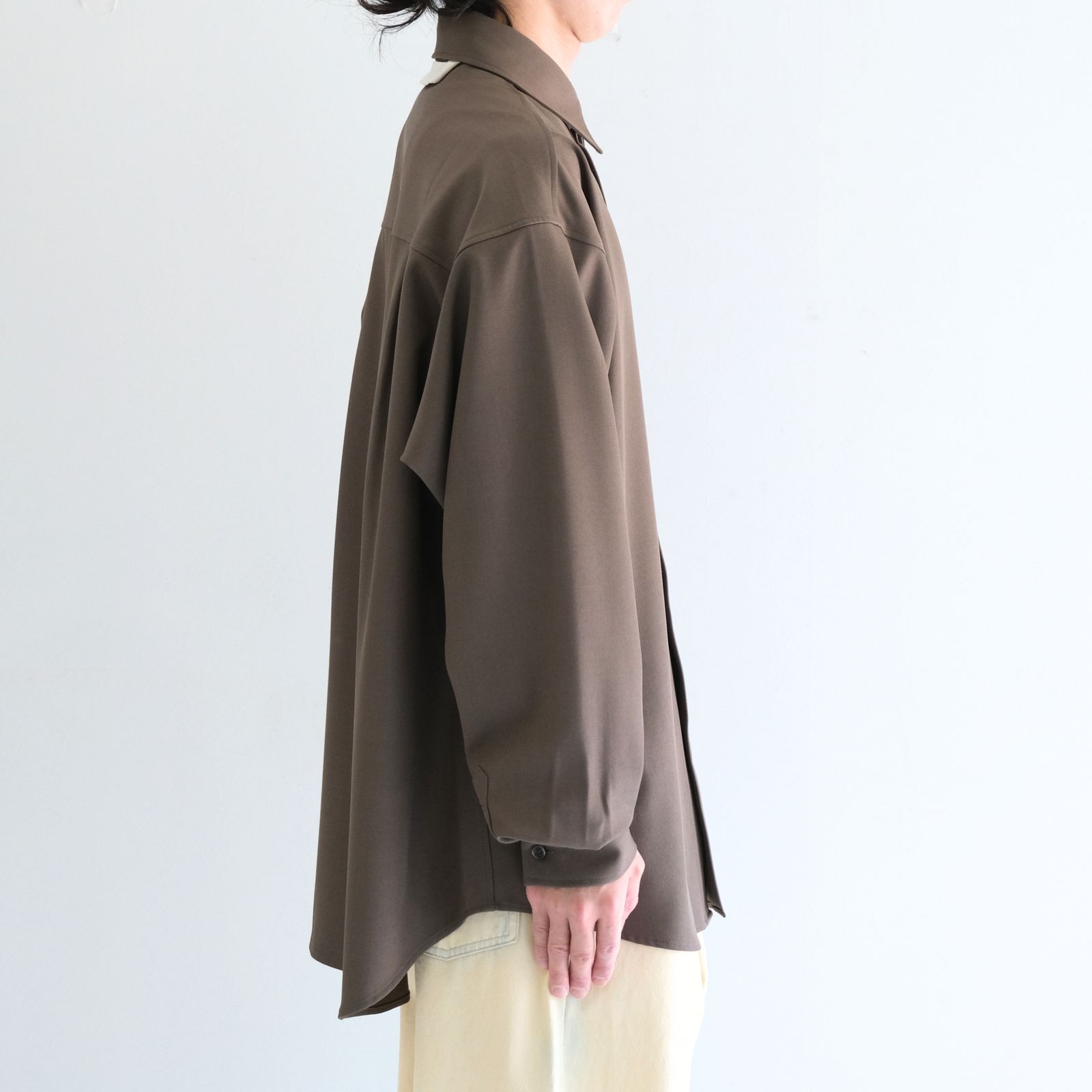 MERELY US LAZY OVERSHIRT / MERELY US レイジーオーバーシャ​​ツ（DARK TAUPE）