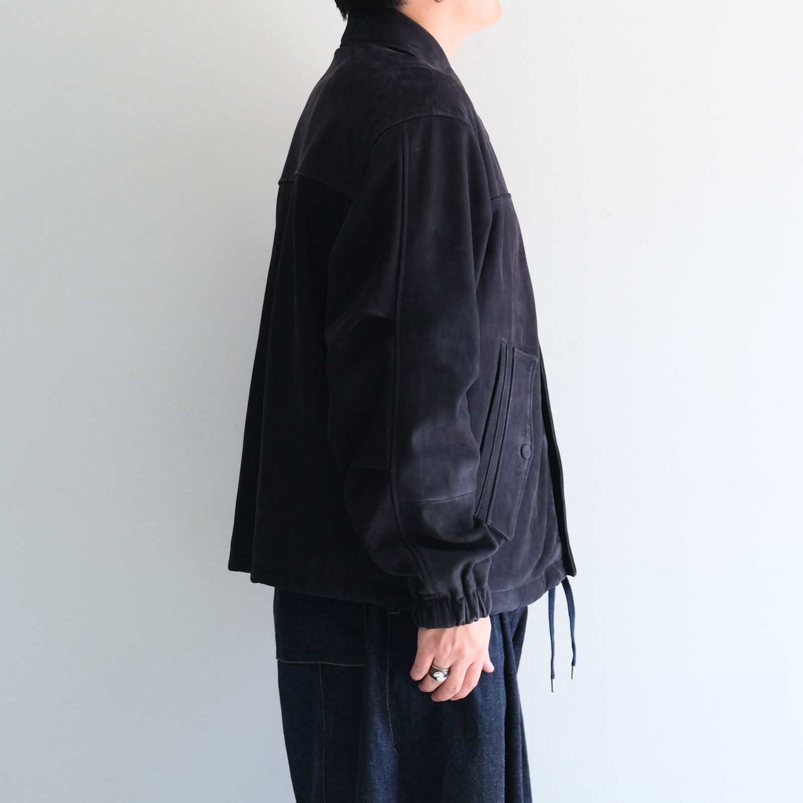 COACH JKT / COW LEATHER / コーチジャケット（NAVY）