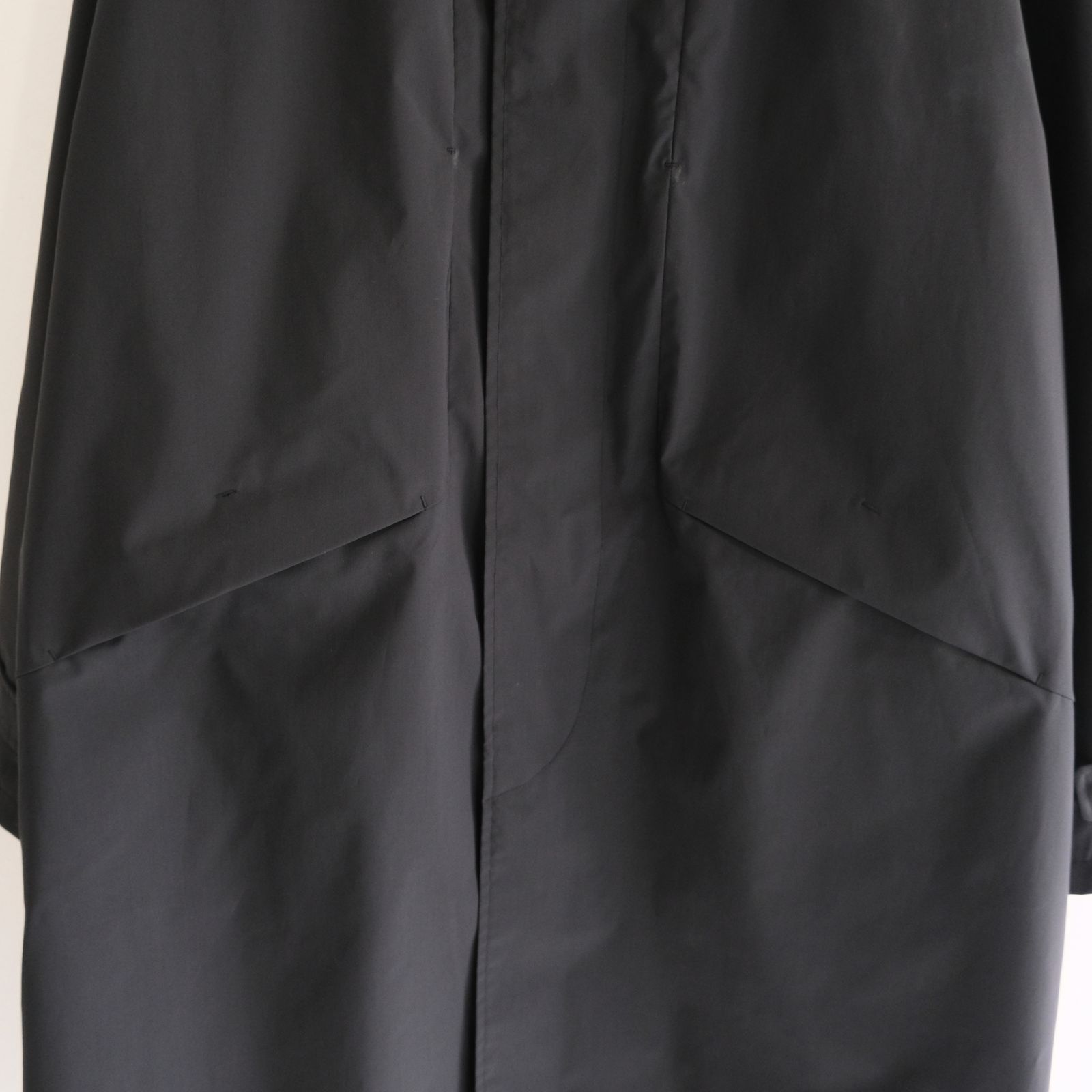 WATER RESISTANT WOOL BALMACAAN COAT（BLACK）