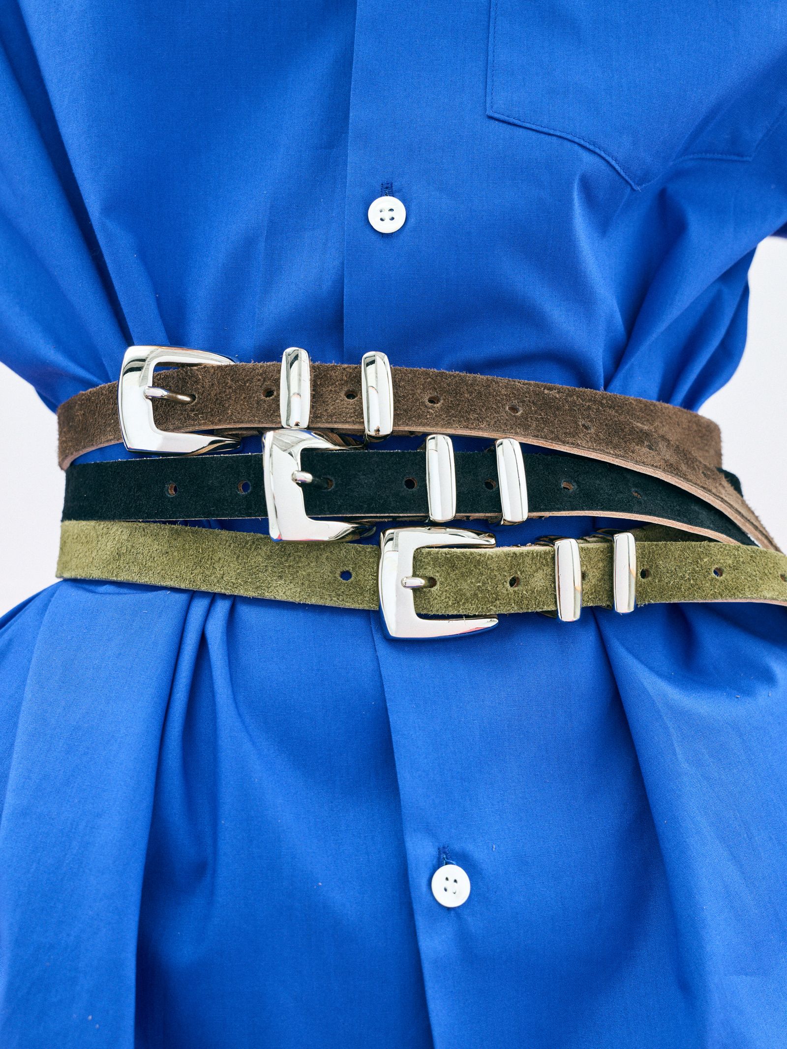 W Loop Leather Belt（Brown）