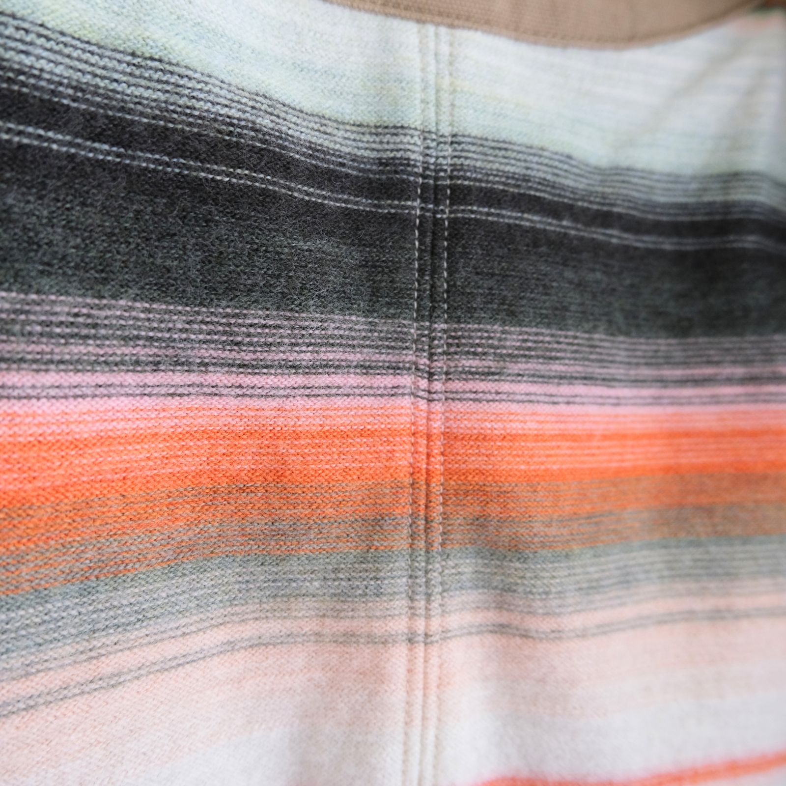 【残り1点】WORK VEST - Duck / Native Border Knit Lining -（Beige）