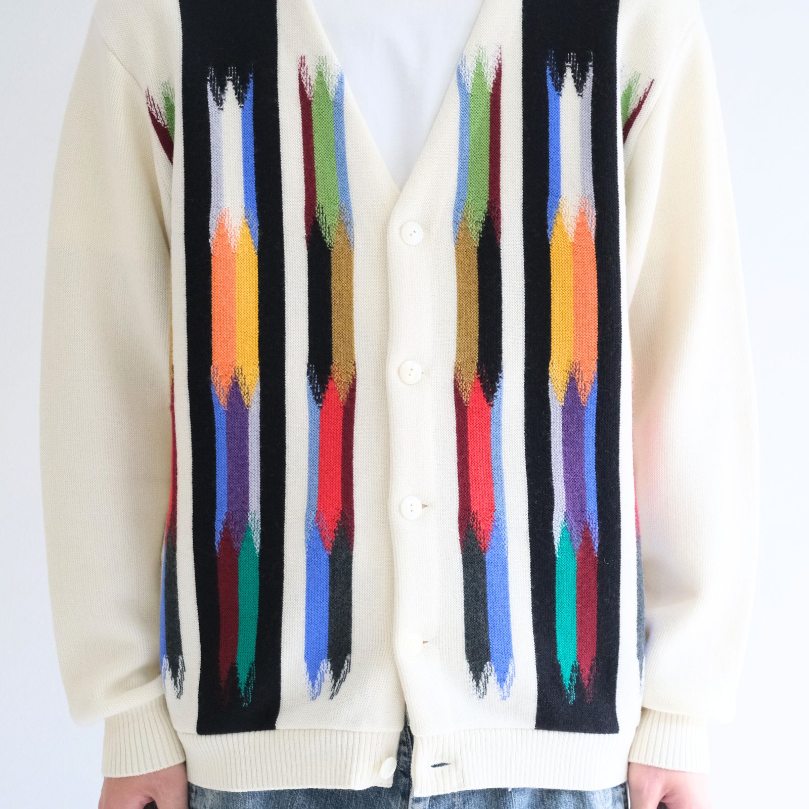 【残り1点】KNIT CARDIGAN   - Ortega Pattern -（White）
