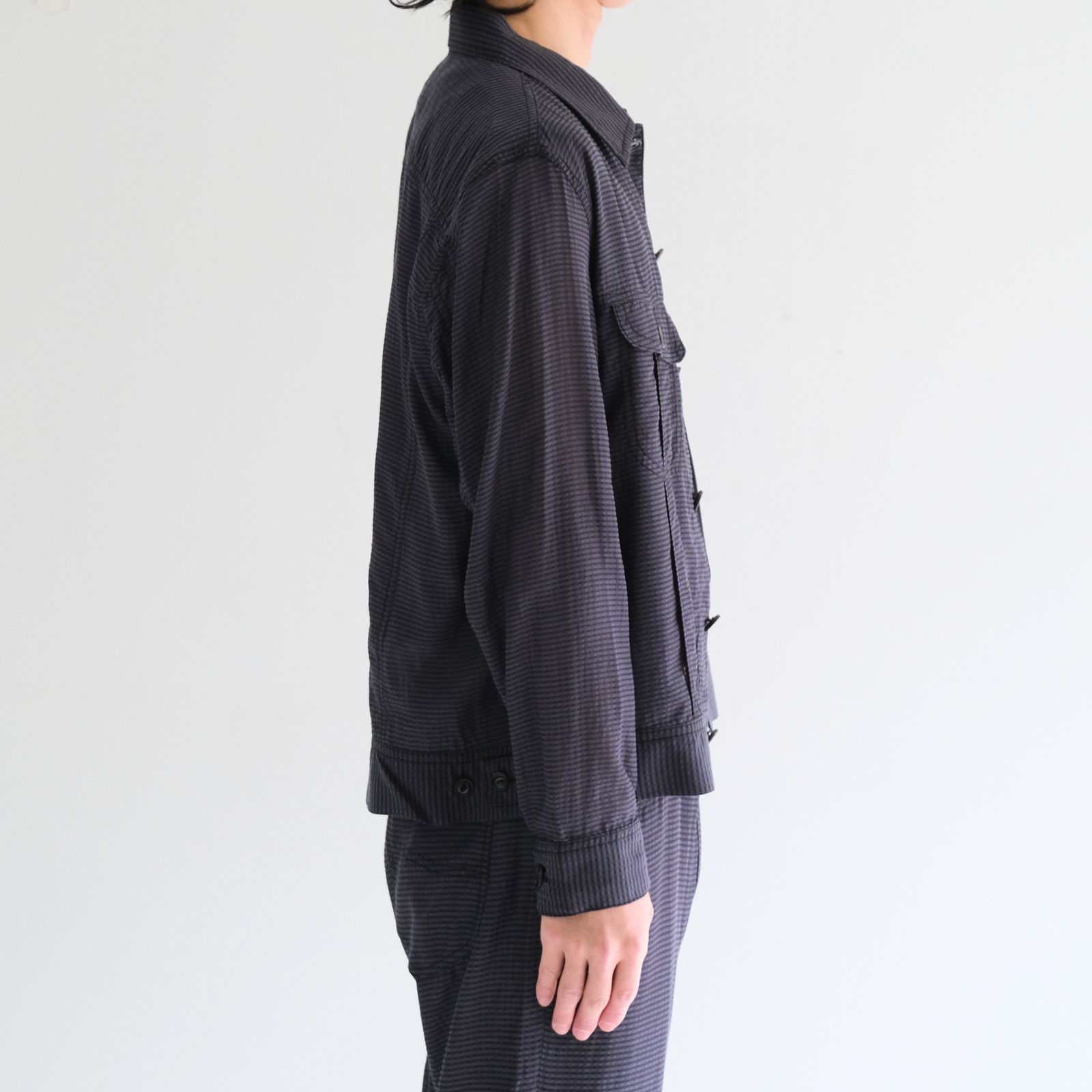 Lee / SEVEN BY SEVEN / SHEER COWBOY JACKET ‐Gingham Check Indian fabric‐ （Navy）