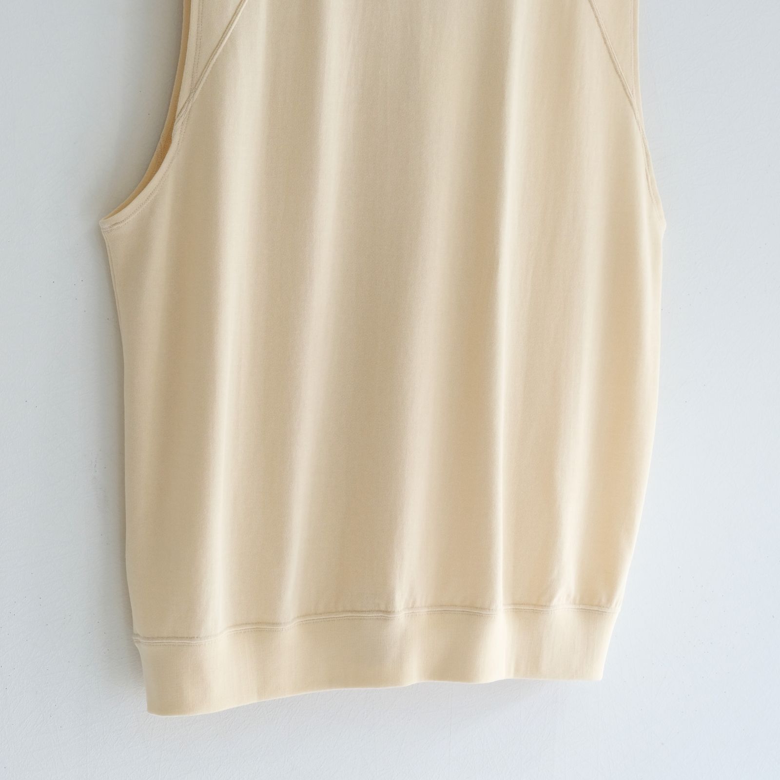 SOFT DRY SHORT LOOP TERRY SLEEVLESS TOP （YELLOW BEIGE）