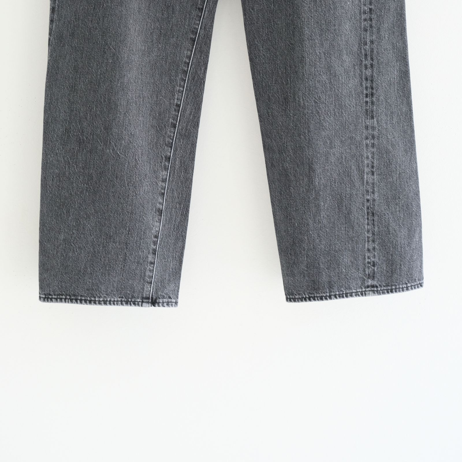 WASHED SELVEDGE BLACK DENIM 5P PANTS / デニム / 5ポケット / USED GREY