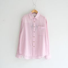 PREMIUM RONACHECK WRINKLE OVER SIZED SHIRTS / シャツ / LEMONADE PINK