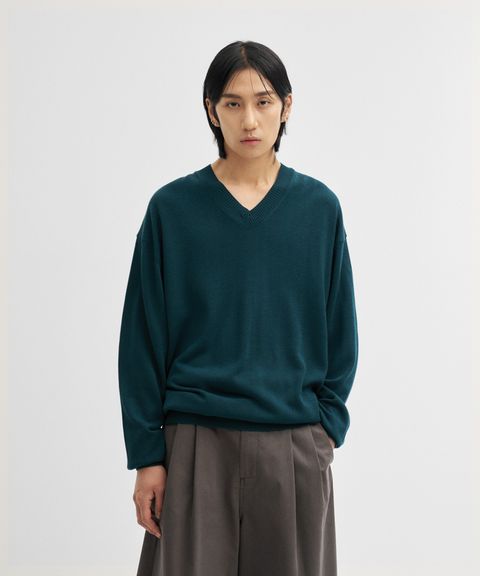 Current Silk V-neck Knit / ニット / Vネック / グリーン