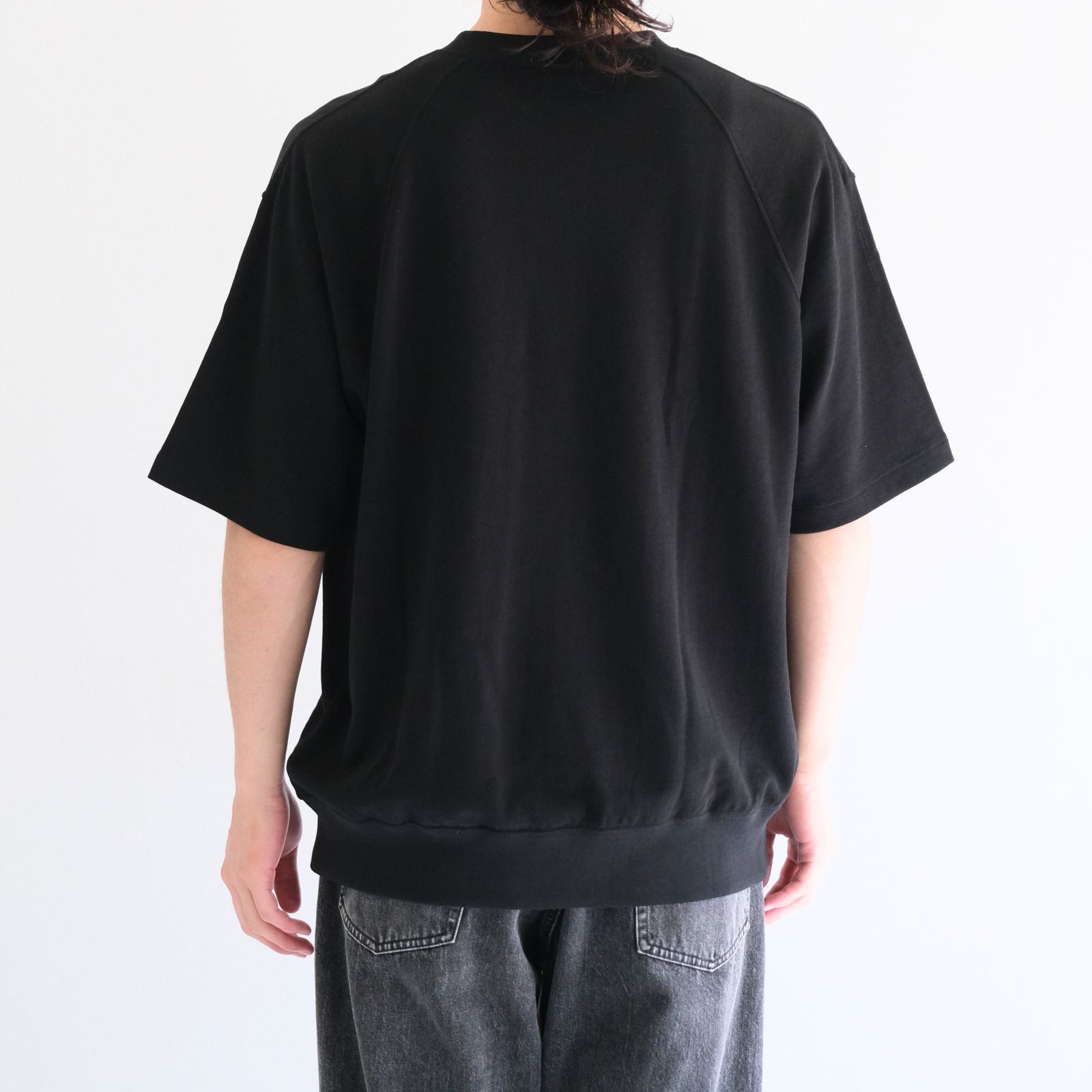 SOFT DRY SHORT LOOP TERRY SWEAT TEE （BLACK）