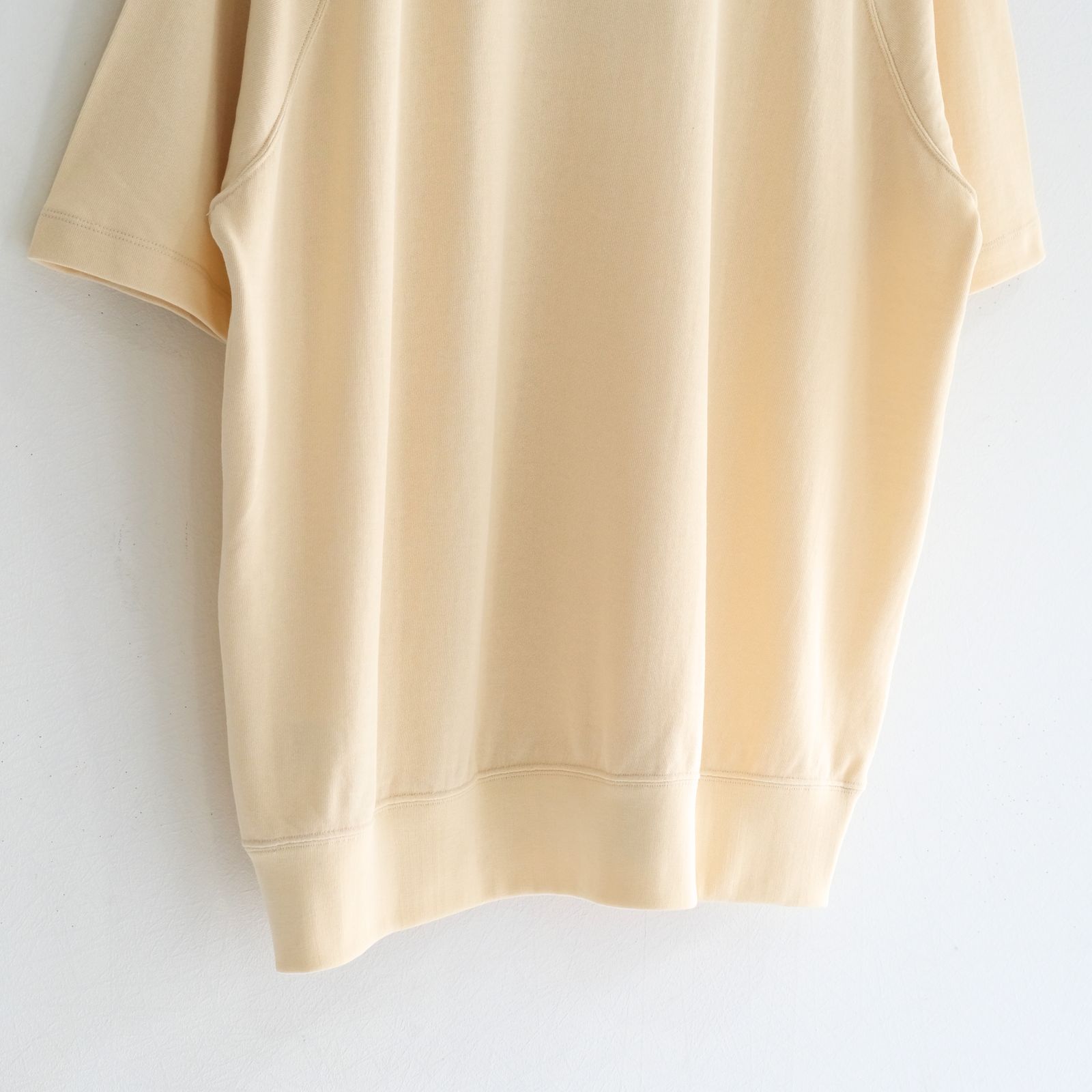 SOFT DRY SHORT LOOP TERRY SWEAT TEE （YELLOW BEIGE）