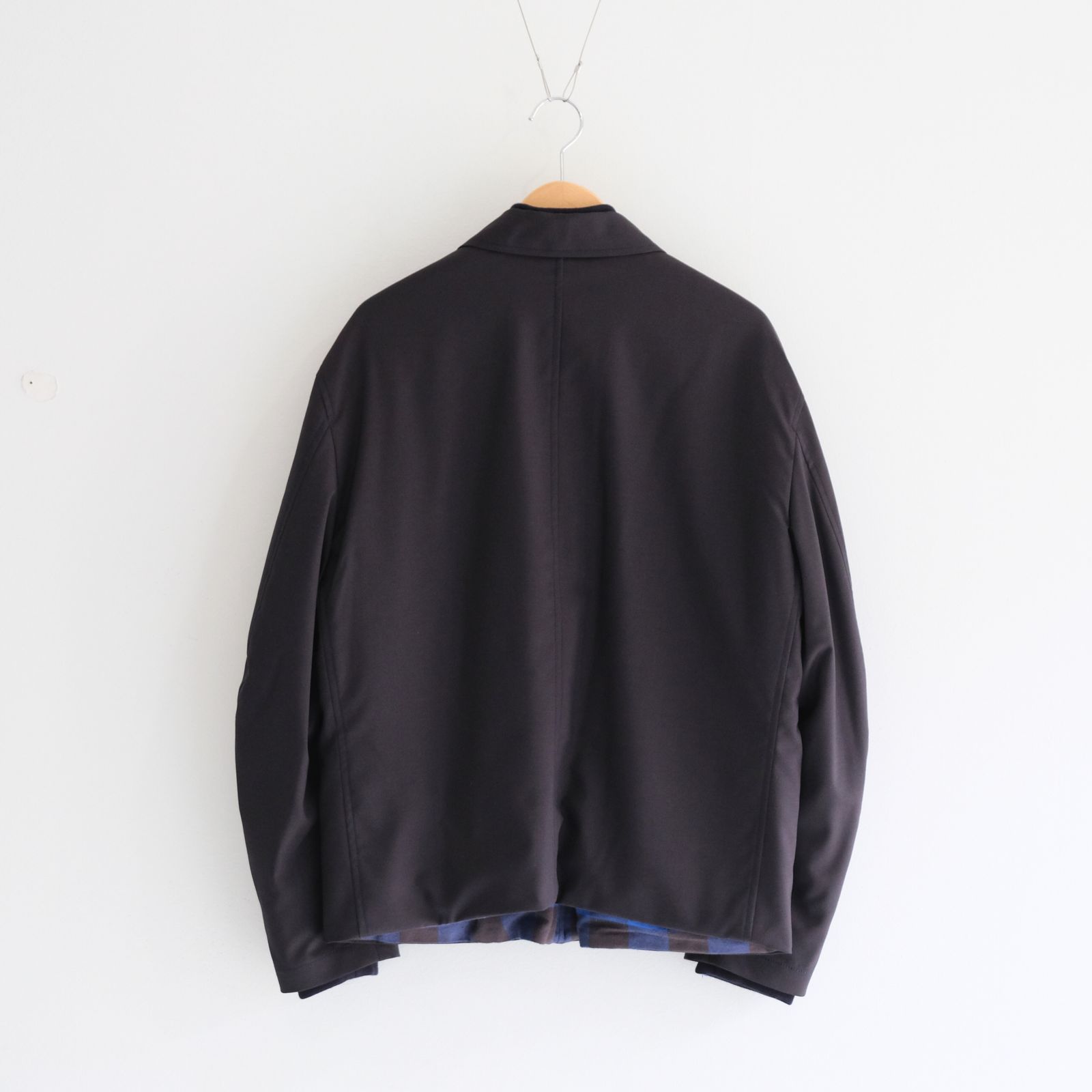 REVERSIBLE BLOUSON ‐Wool /Cotton slub Buffalo check‐ / ジャケット / ブルゾン / リバーシブル / プリマロフト / Navy・Blue