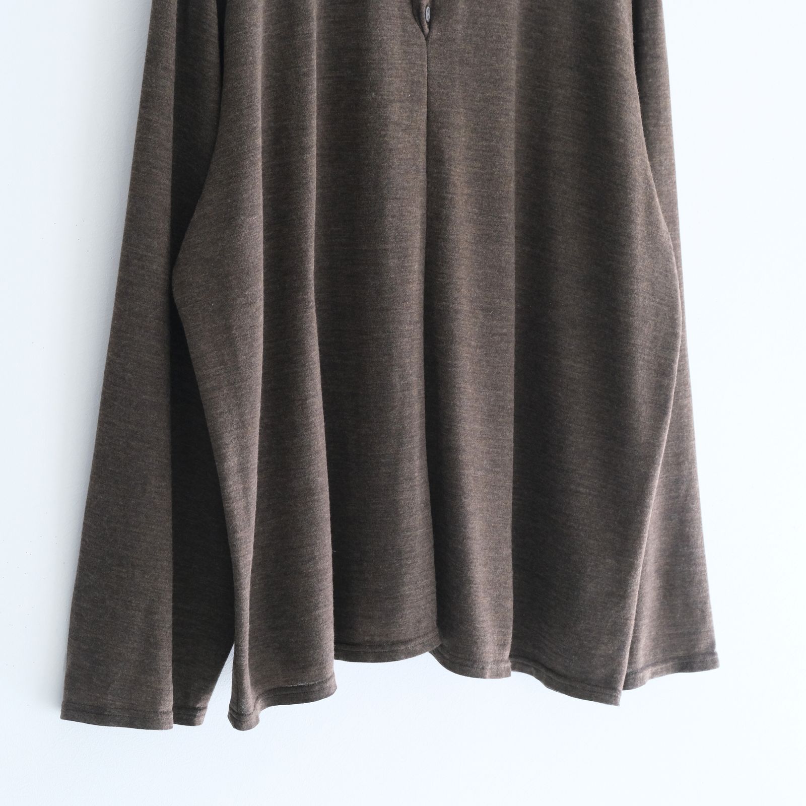 Wool Jersey Twisted polo Shirts / ポロシャツ / Brown