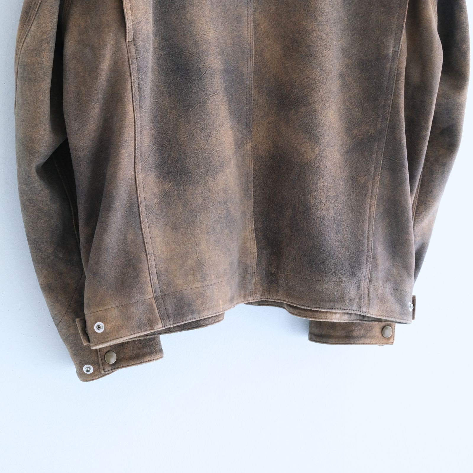 LEATHER DETROITJACKET ‐Goat suede Antique finish‐ / レザージャケット / ゴートレザー / アンティーク加工 / Beige