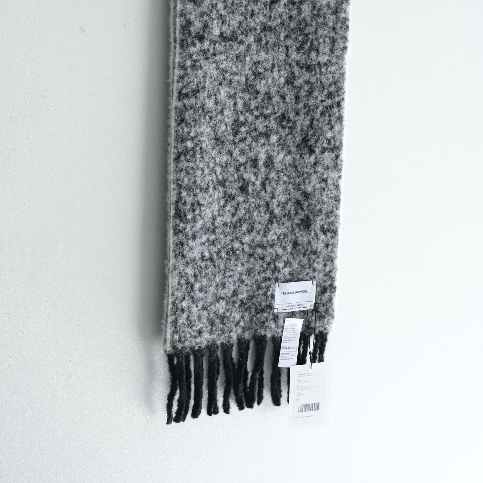 Two Colour Woolly Scarf / マフラー / アルパカ / Black / White