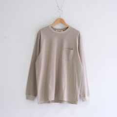 WRAP AROUND POCKET TEE L/S - Raffy plainstitch - / ロンT / ロングスリーブTシャツ / ラフィー / Beige
