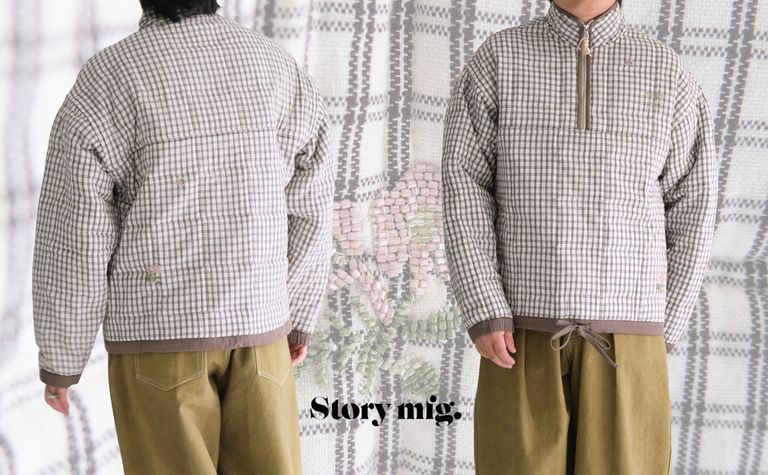 【Story mfg. / ストーリーエムエフジー】手織りの生地とガラスフラワービーズがマッチしたキャッチーな1着。