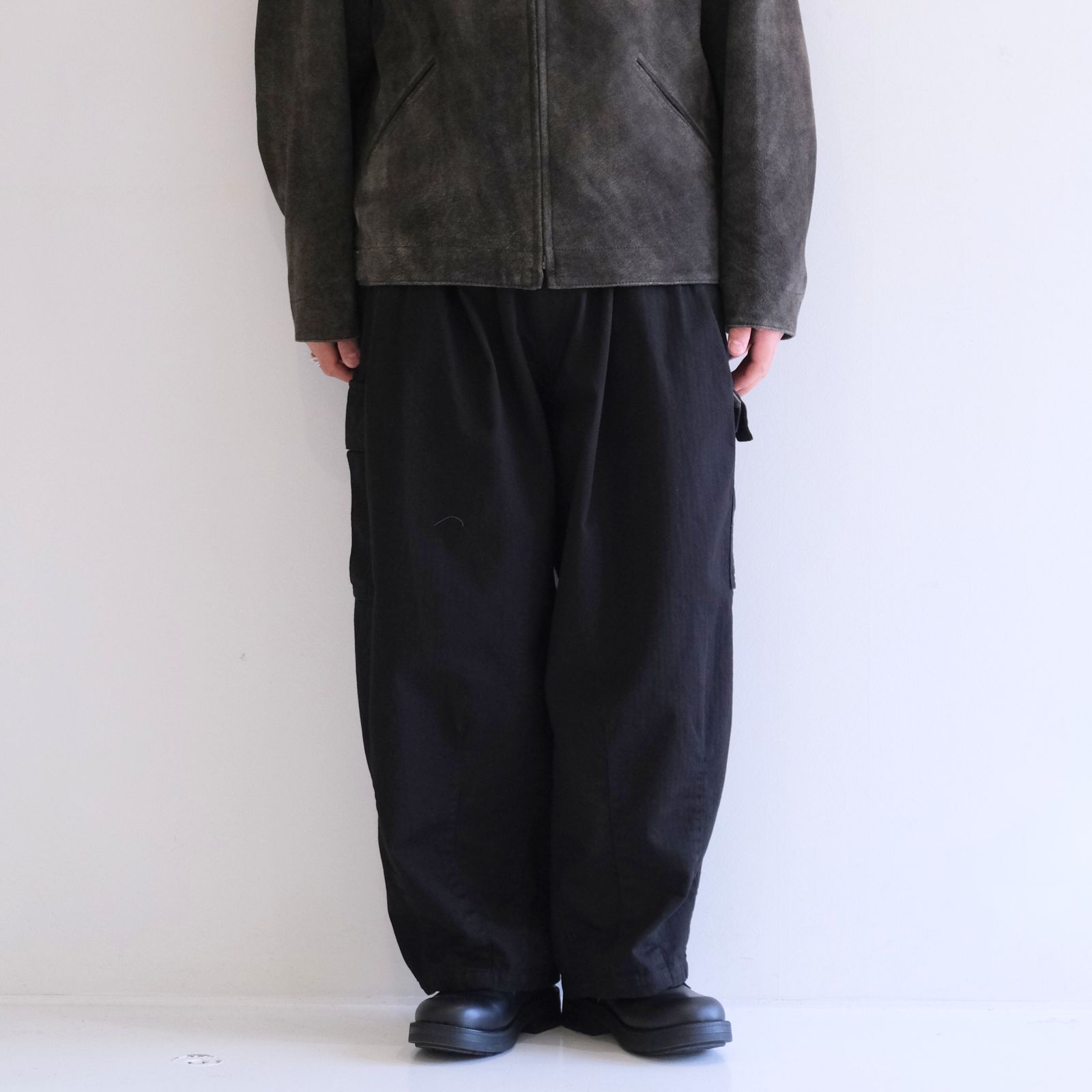 Herringbone 6-Pocket Pants / パンツ / カーゴパンツ / ヘリンボーン / BLACK