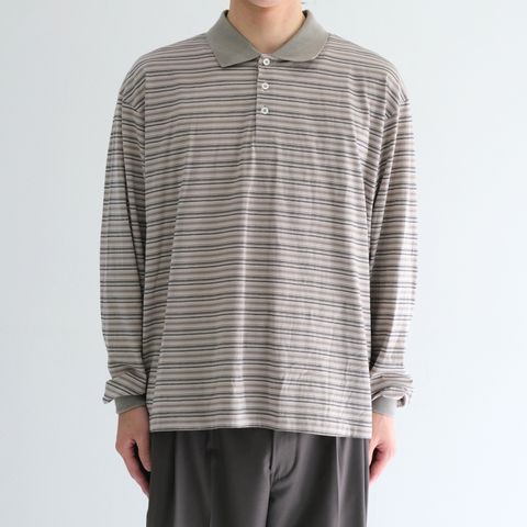 Brief Stripe Rugby TEE / ブリーフストライプラグビーTシャツ（LIGHT KHAKI）