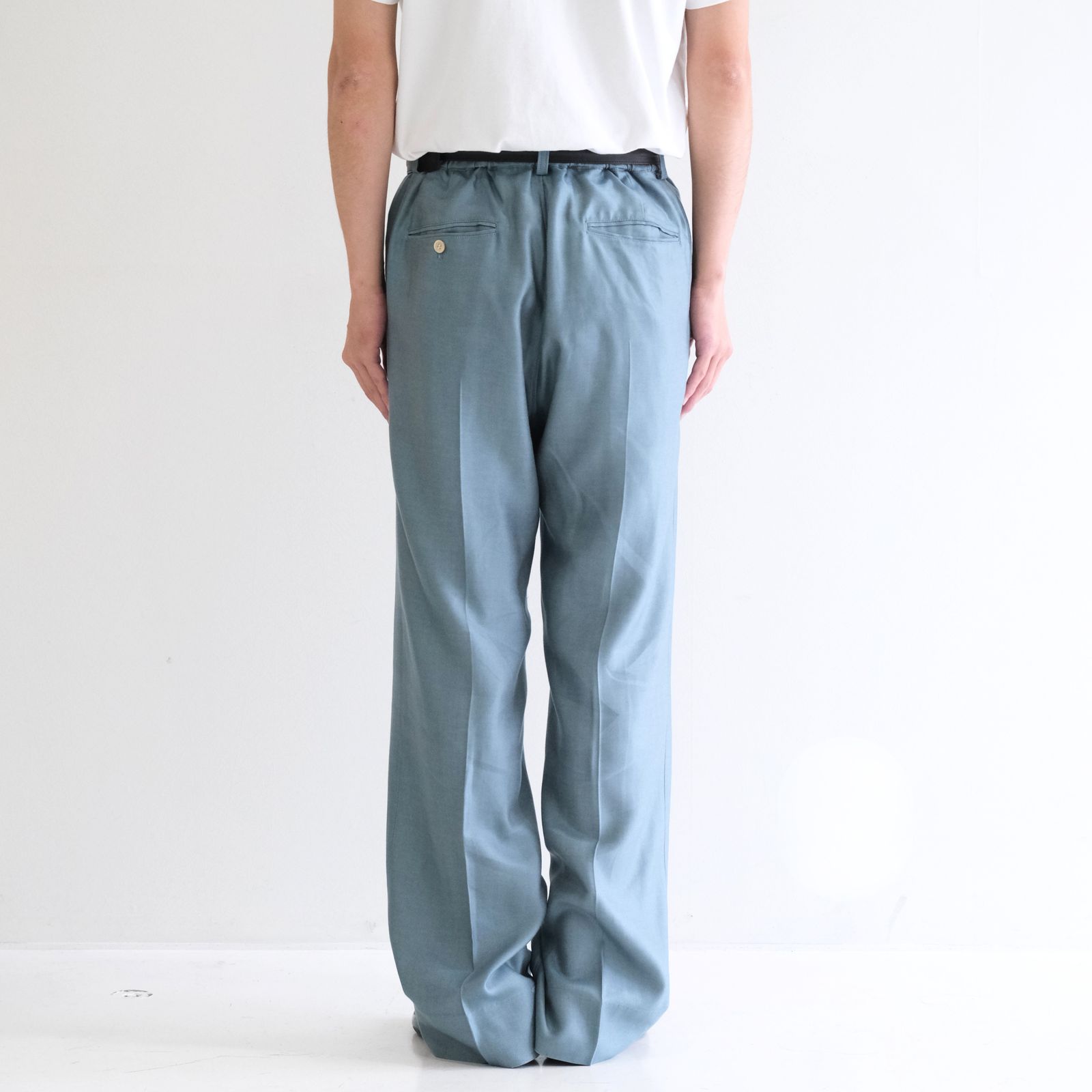 【残り1点】WIDE EASY FLARE TROUSERS  - Heavy Cupra -（Blue）