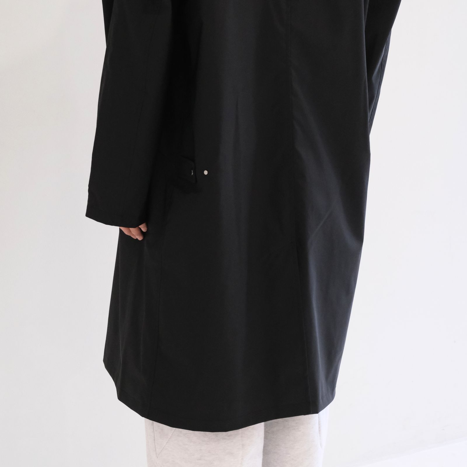WATER RESISTANT WOOL BALMACAAN COAT（BLACK）