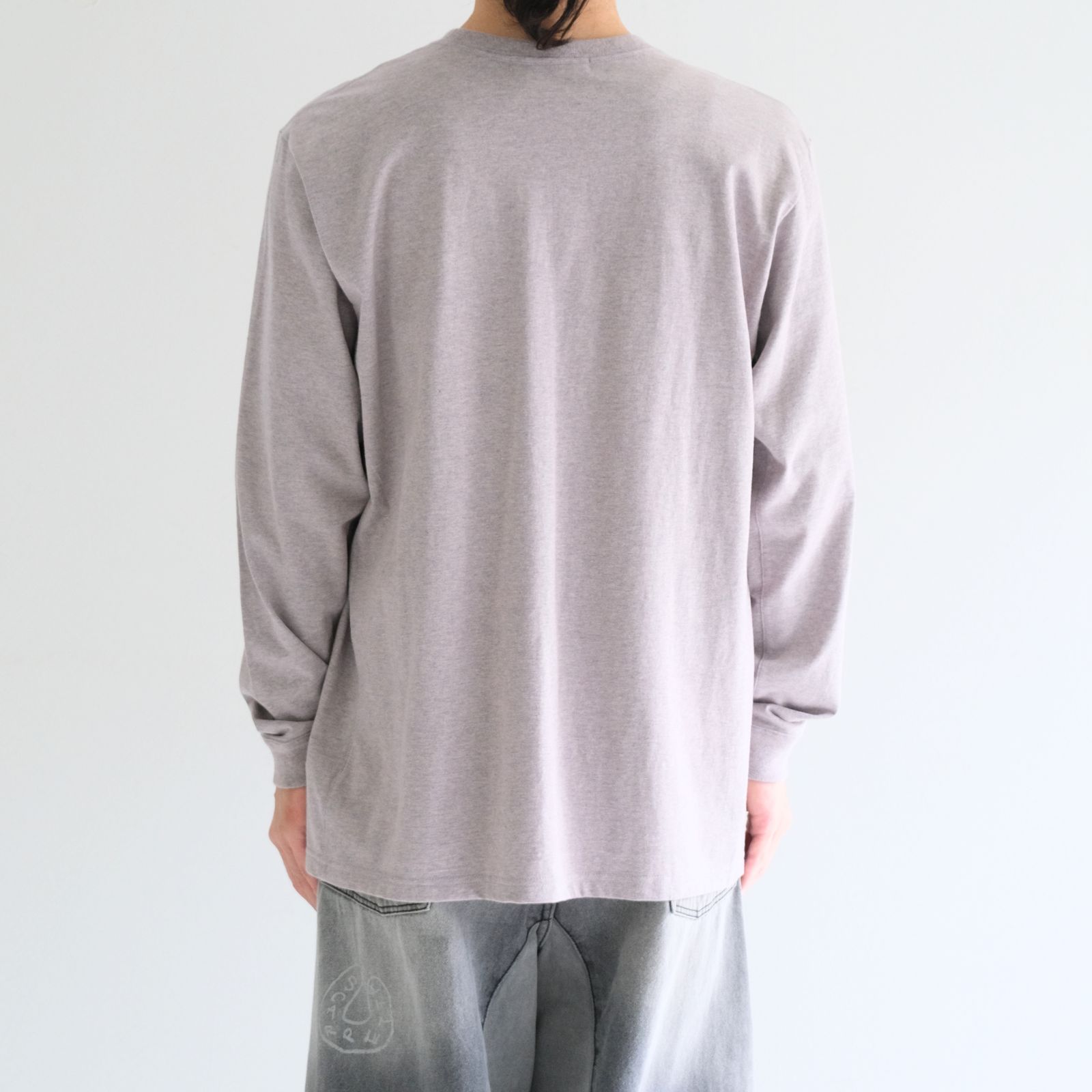 【残り1点】WRAP AROUND POCKET TEE L/S - Raffy plainstitch - / ラップアラウンドポケットT L/S - ラフィープレーンステッチ -（Pink）