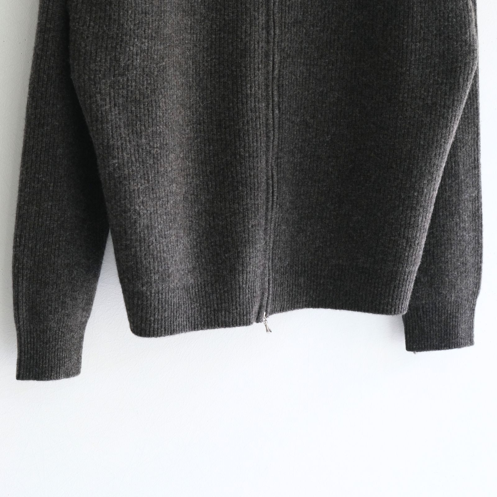 YAK / WOOL RIB DRIVERS KNIT（C.GREY）