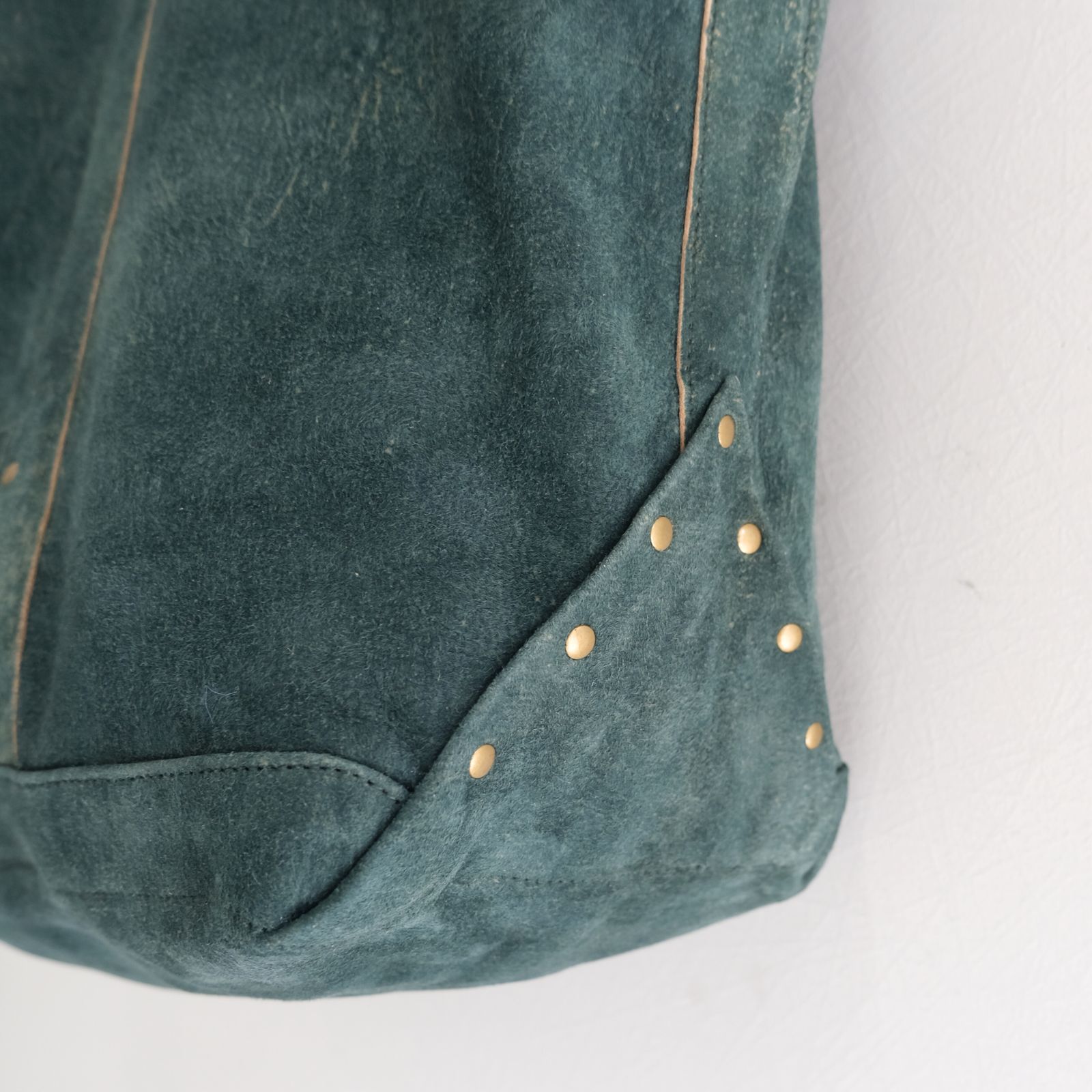 LEATHER TOTE BAG ‐Goat suede Antique finish‐ / バッグ / トートバッグ / レザー / ゴートレザー / アンティーク加工 / Green