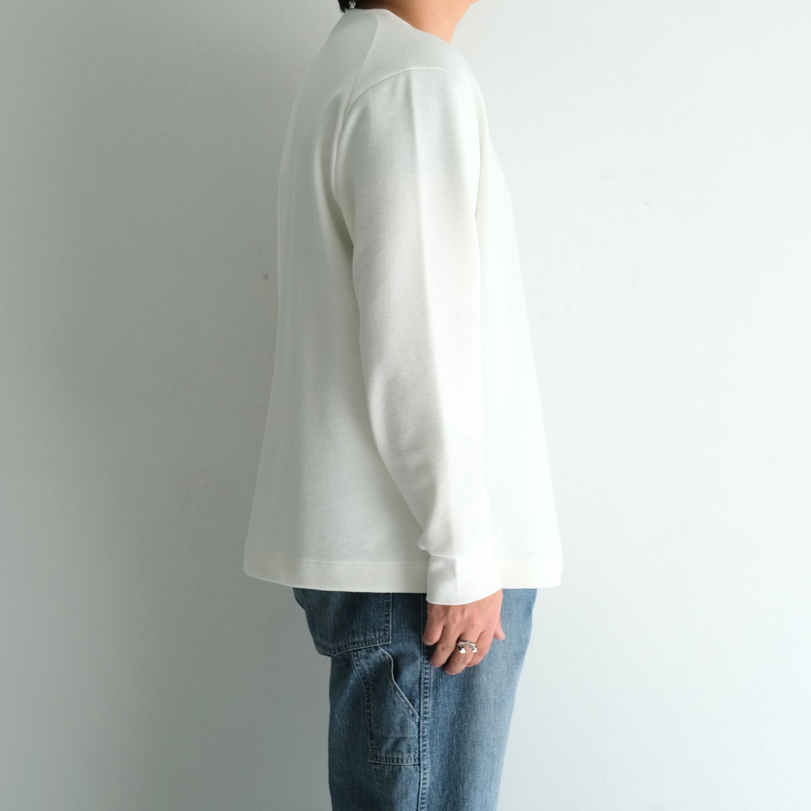 Organic cotton pile - Wim / ヘンリーネック / ロンT / Off white