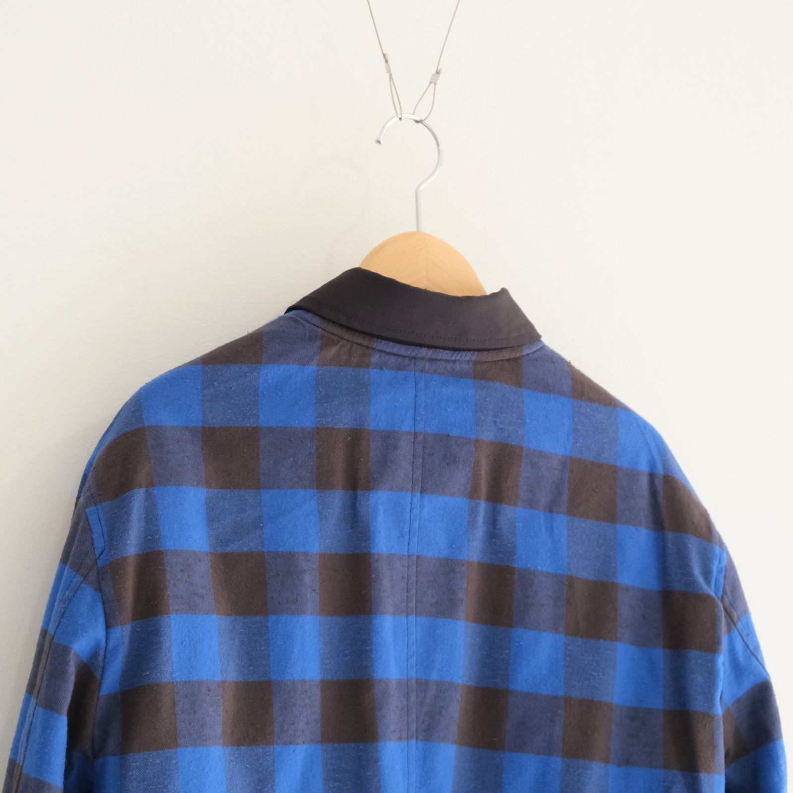 REVERSIBLE BLOUSON ‐Wool /Cotton slub Buffalo check‐ / ジャケット / ブルゾン / リバーシブル / プリマロフト / Navy・Blue