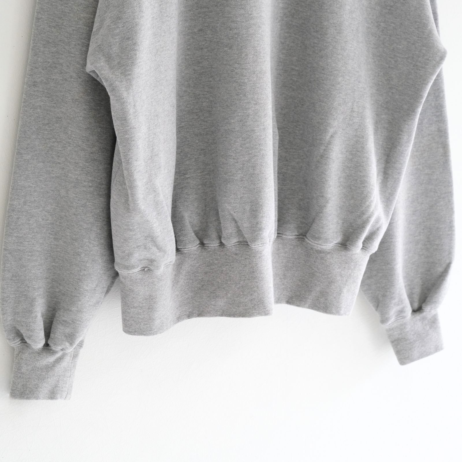 "BROTHERS" Leather × Original Supima Aging Cotton Sweat / ハーフジップ / スウェット / レザー / M.GRAY