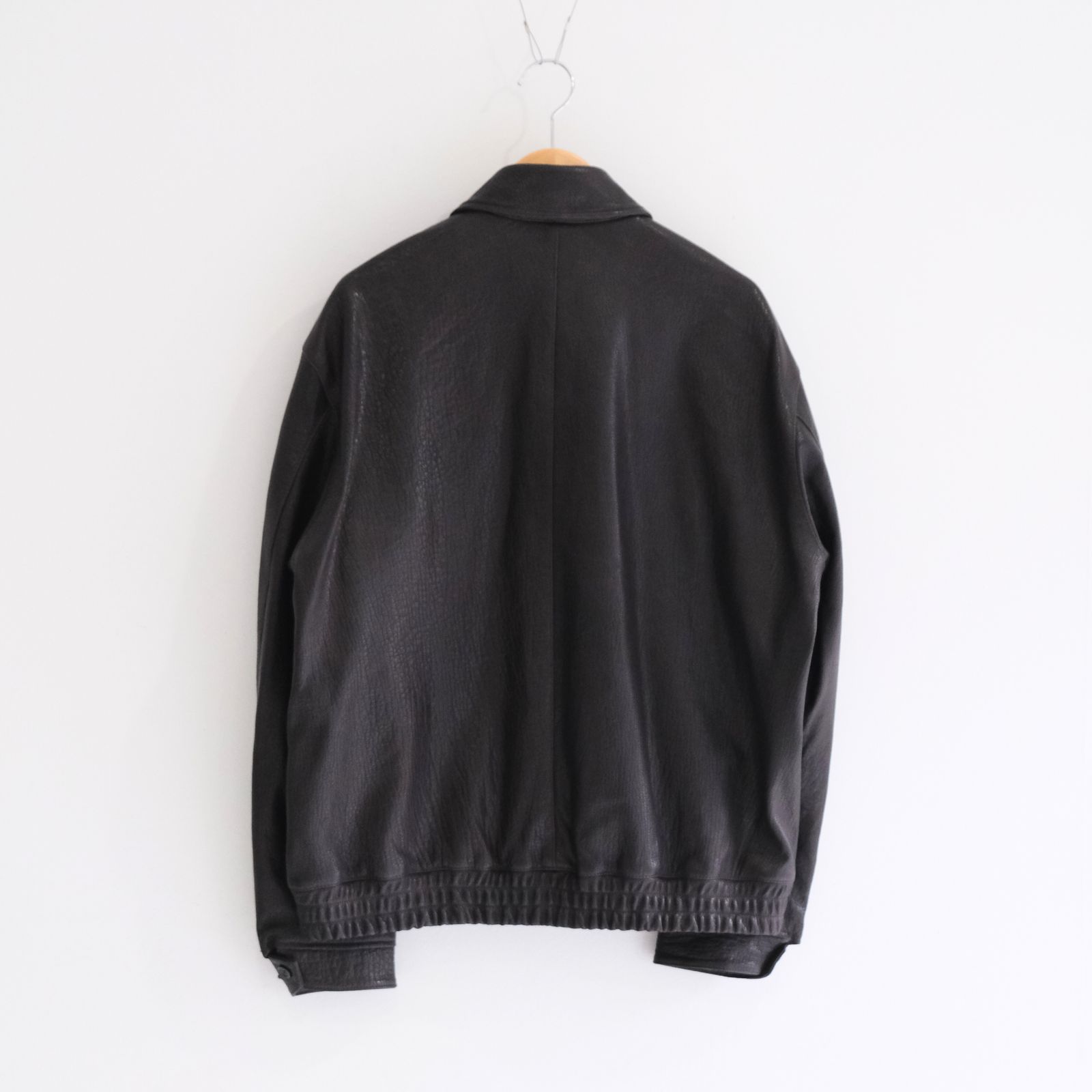 LEATHER ZIP UP BLOUSON ‐Sheep Shrink leathe‐ / ジャケット / レザージャケット / Sheep leather / 羊革 / Black