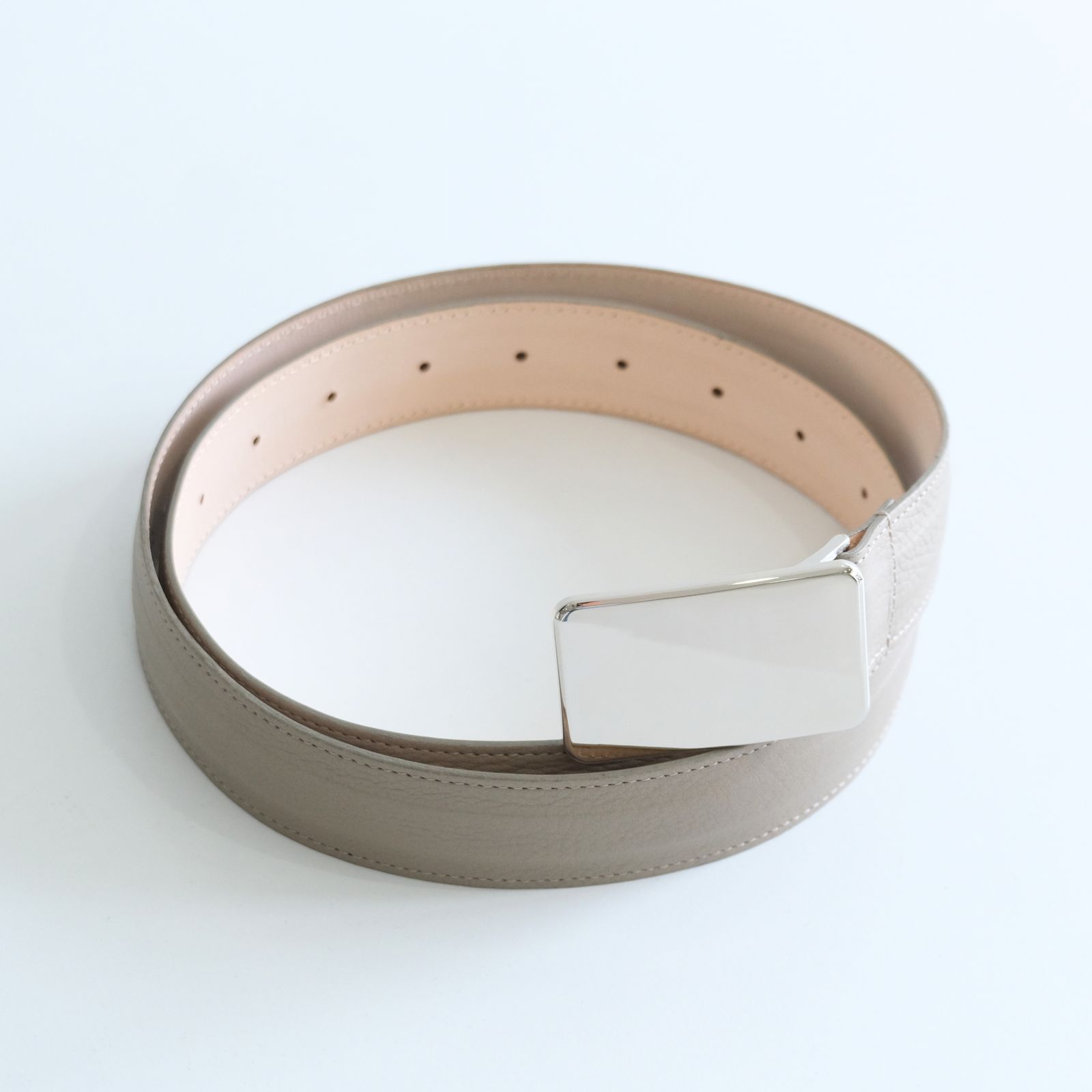 【残り1点】Leather Belt / レザー ベルト（Gray）
