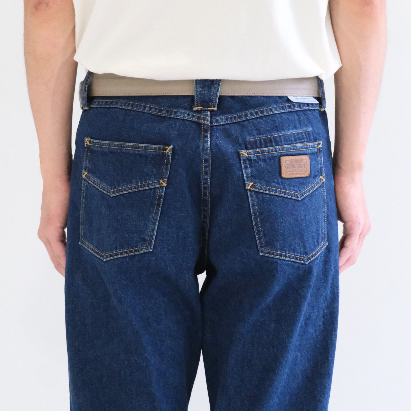 【残り1点】"JUDE II" LEATHER New Standard Straight by 12oz Denim（BLUE）