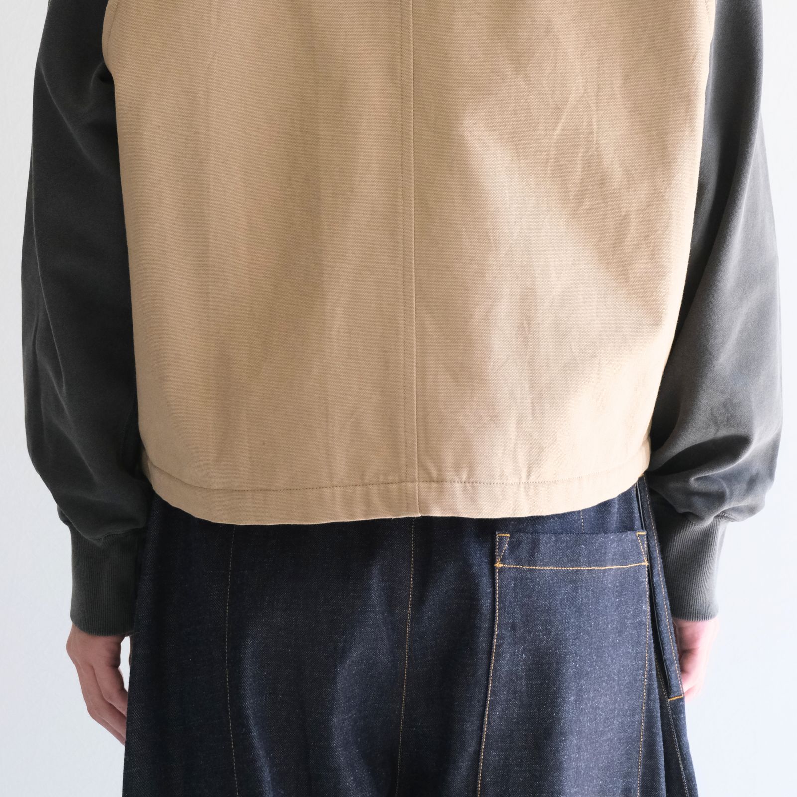 【残り1点】WORK VEST - Duck / Native Border Knit Lining -（Beige）