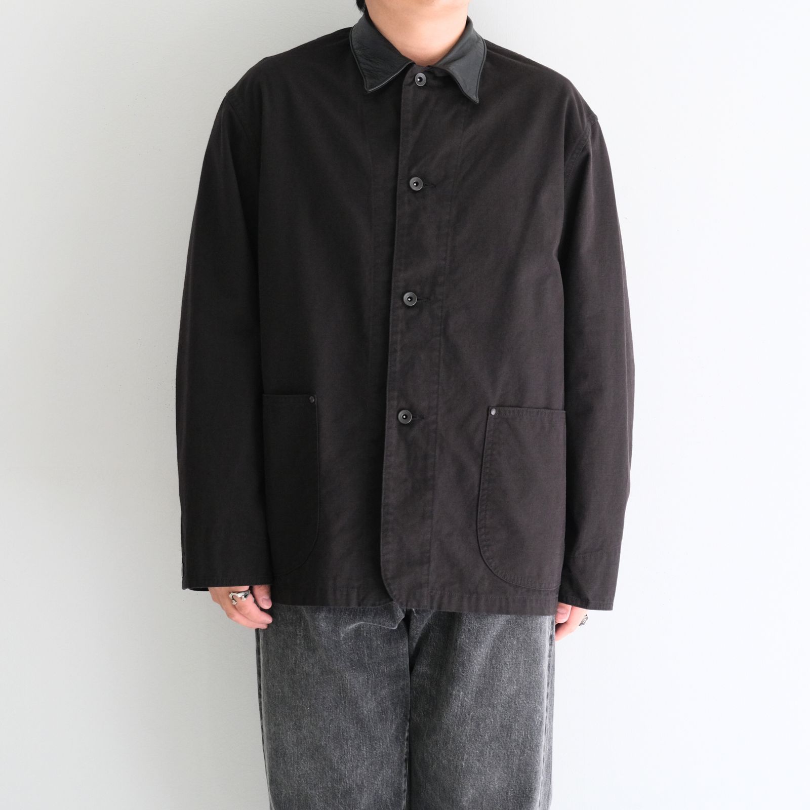 WASHED C/R/S DUCK COVERALL / ジャケット / カバーオール / BLACK