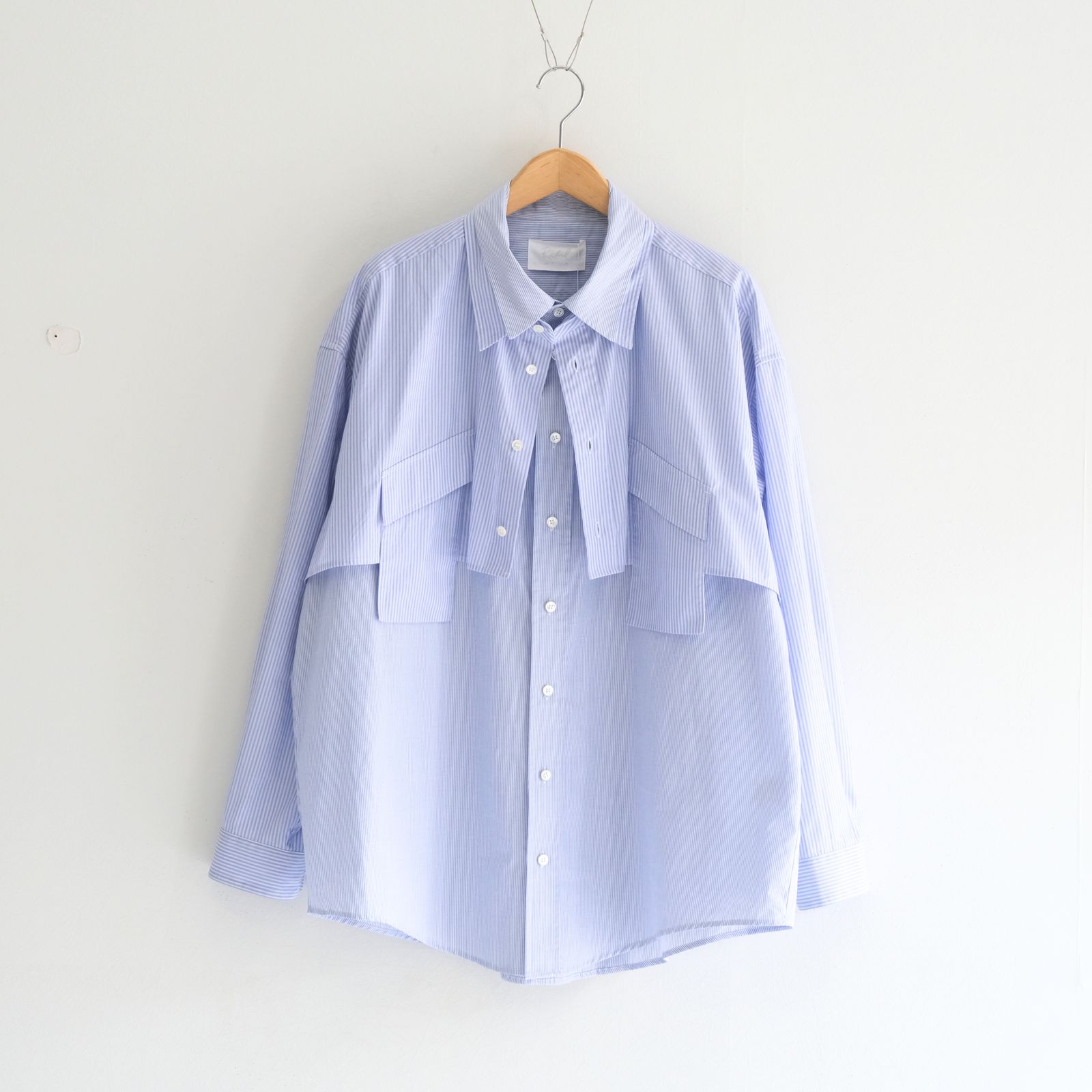 【残り1点】Layered Shirt / レイヤード シャツ（Sax Stripe）
