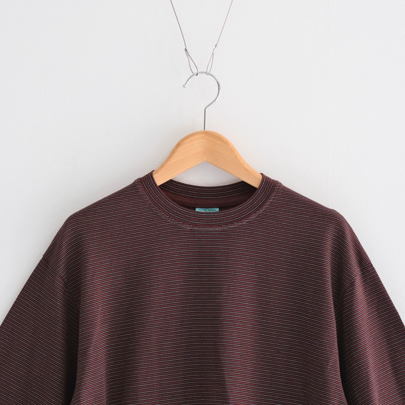 NEW BASIC GARMENT DYED BORDER T-SHIRT / Tシャツ / BROWN×BLUE