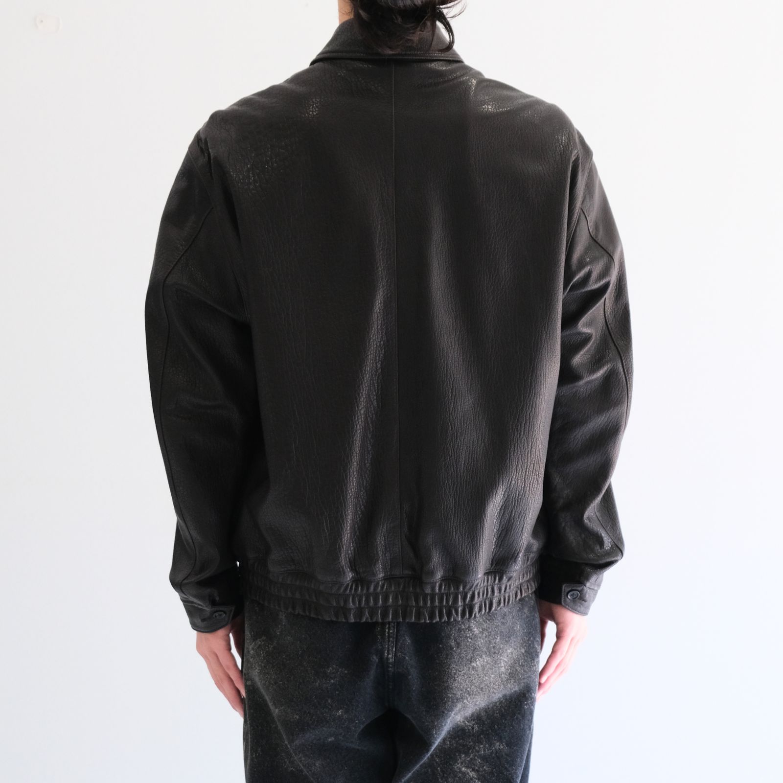 SEVEN BY SEVEN - LEATHER ZIP UP BLOUSON ‐Sheep Shrink leathe