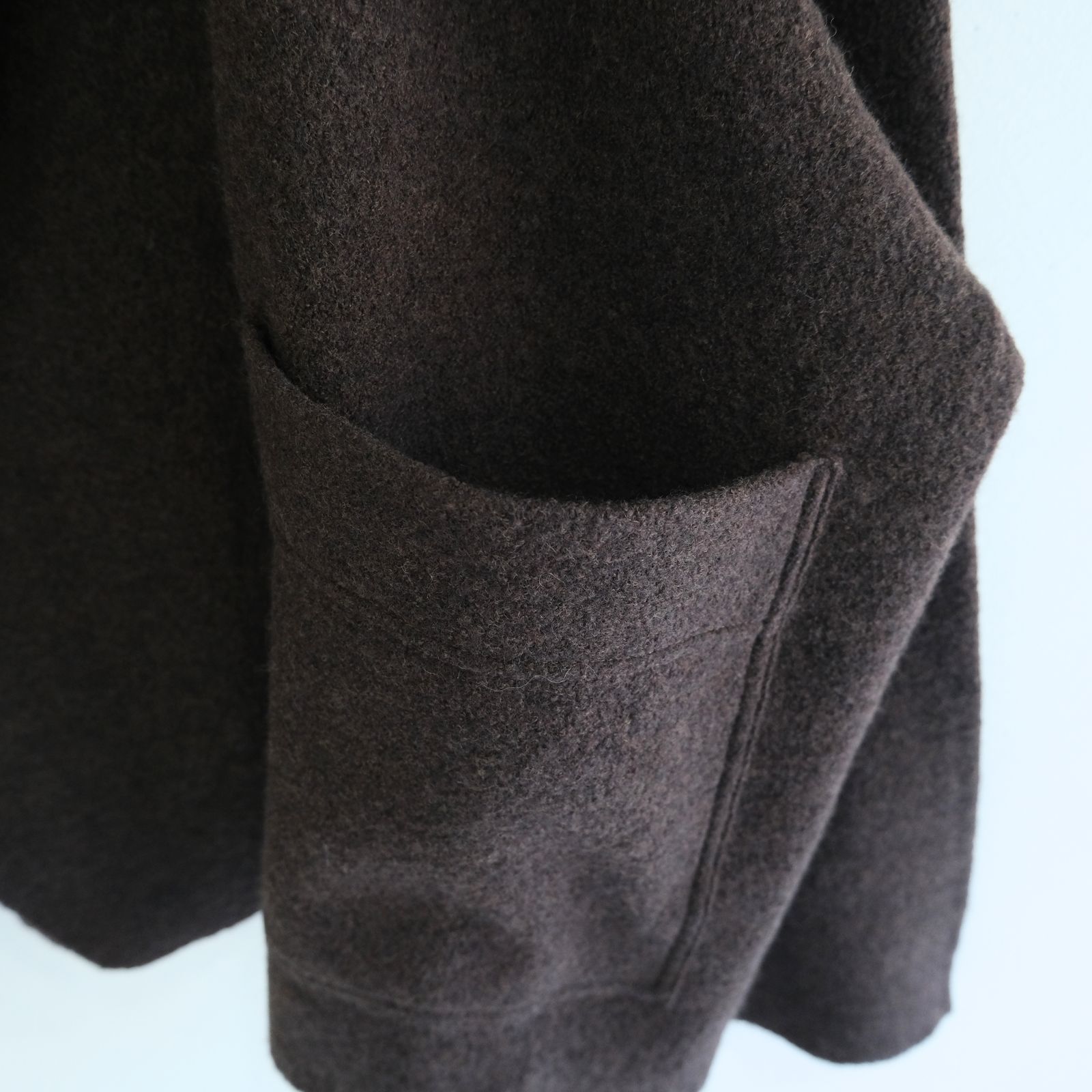 【残り1点】CARDIGAN JACKET  ‐Hard Twist Crepe Knit‐（Brown）