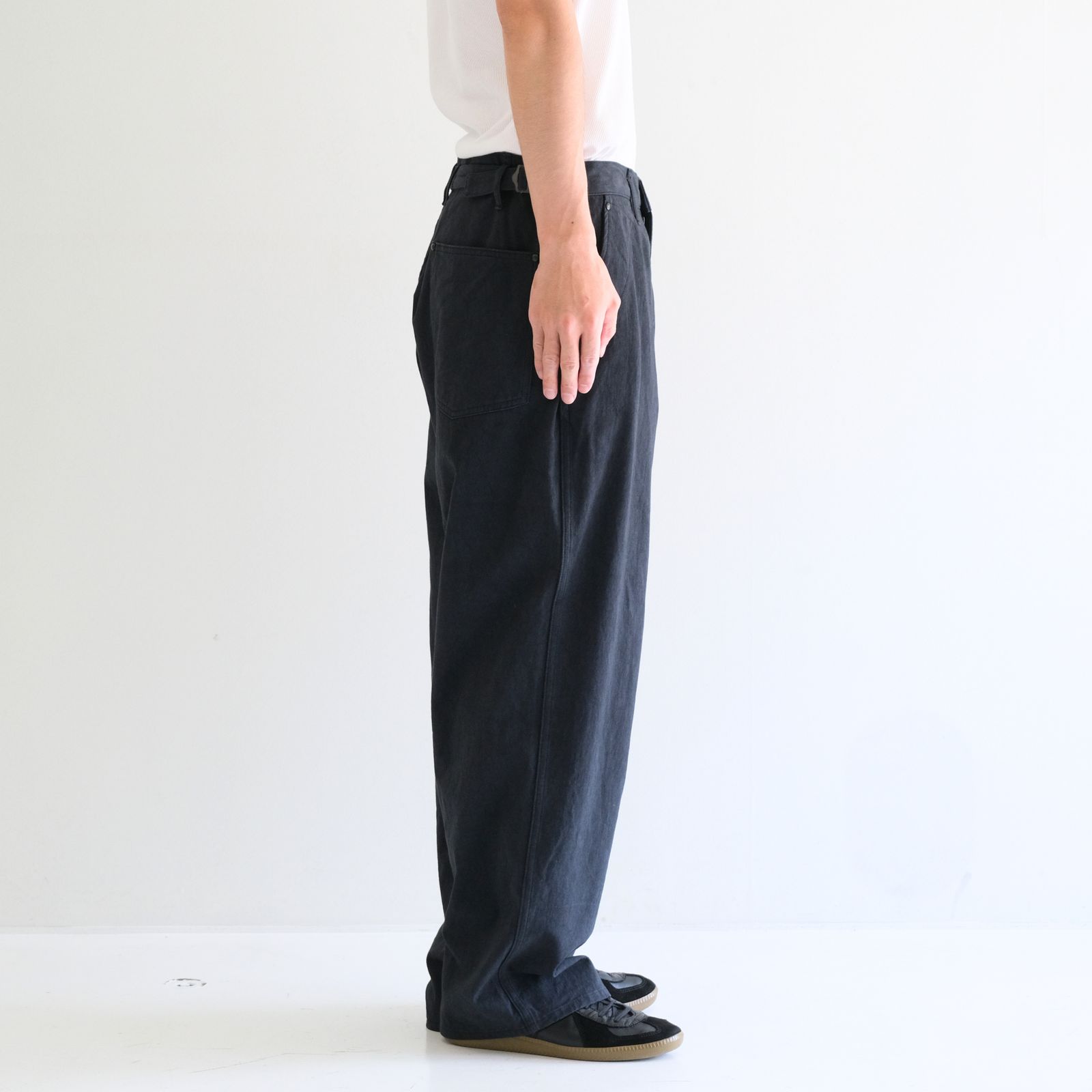 FADED CORKSCREW TWILL WORK PANTS（FADED BLACK）