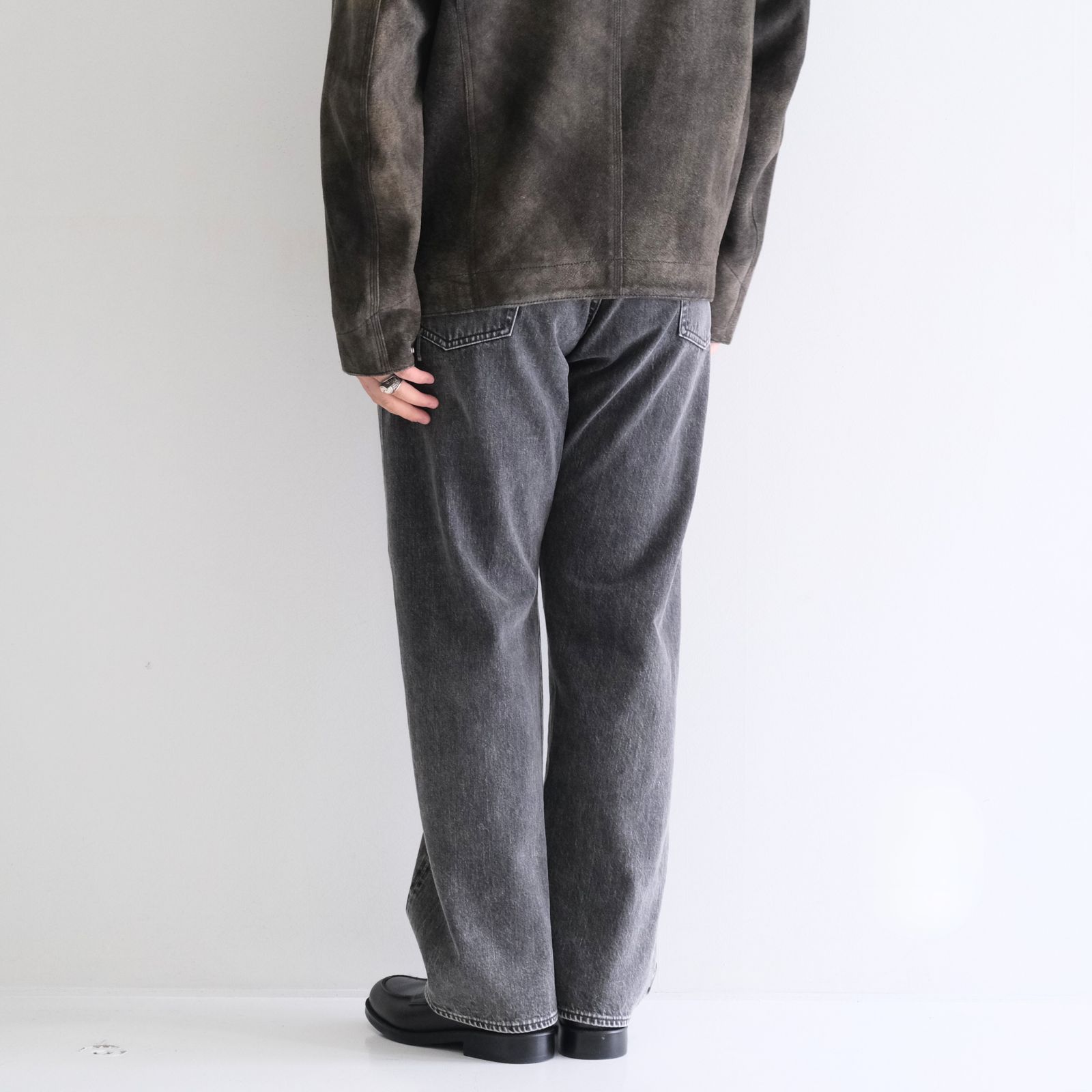 VINTAGE WASHED SELVEDGE BLACK DENIM 5P PANTS / パンツ / デニム / 5ポケット / FADED BLACK