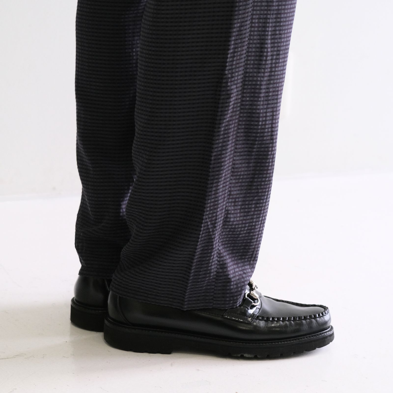 Lee / SEVEN BY SEVEN  / SHEER COWBOY PANT ‐Gingham Check Indian fabric‐ （Navy）