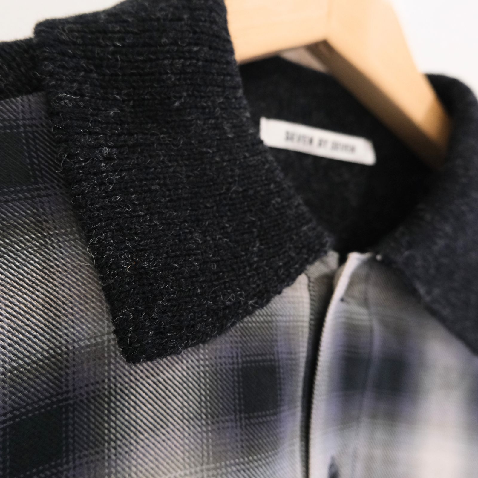 OMBRE CHECK PULLOVER KNIT SHIRTS ‐Cotton / Yak & Wool‐ / ニットシャツ / ニット / シャツ / プルオーバー /  オンブレチェック / Check